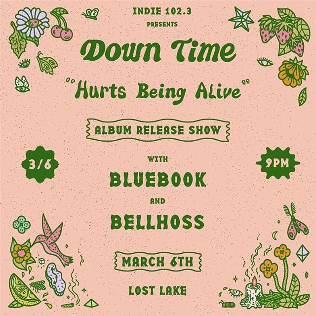 Thrilled to announce that we will be playing, along with the lovely @bellhoss, in support of @downtimeforever on March 6th at @lostlakedenver. Tickets are on sale now! .............................. And while I have your ear, Bluebook is throwing a d