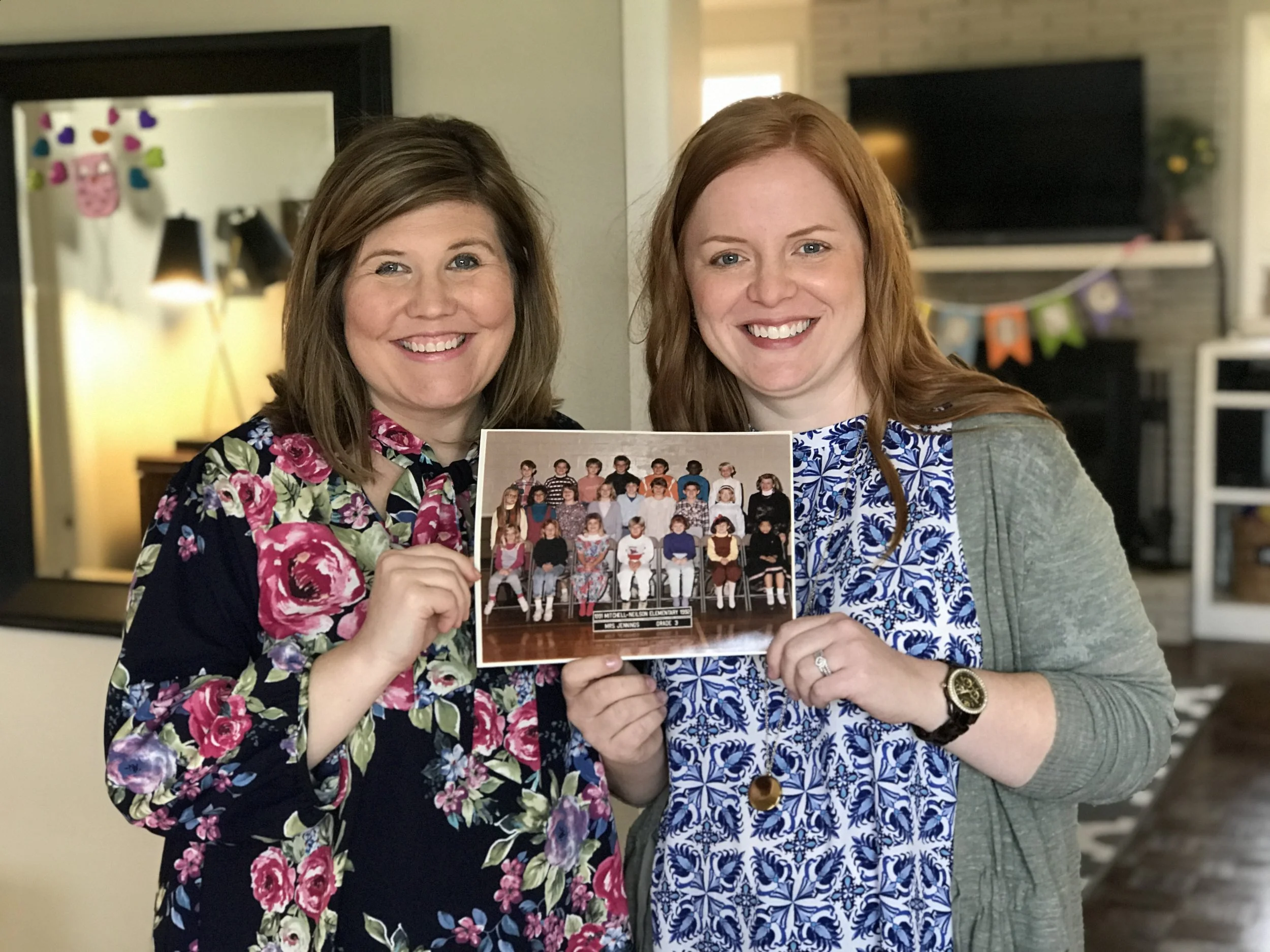 Lane and Courtney with their class picture from the THIRD grade! They were sitting right next to each other!