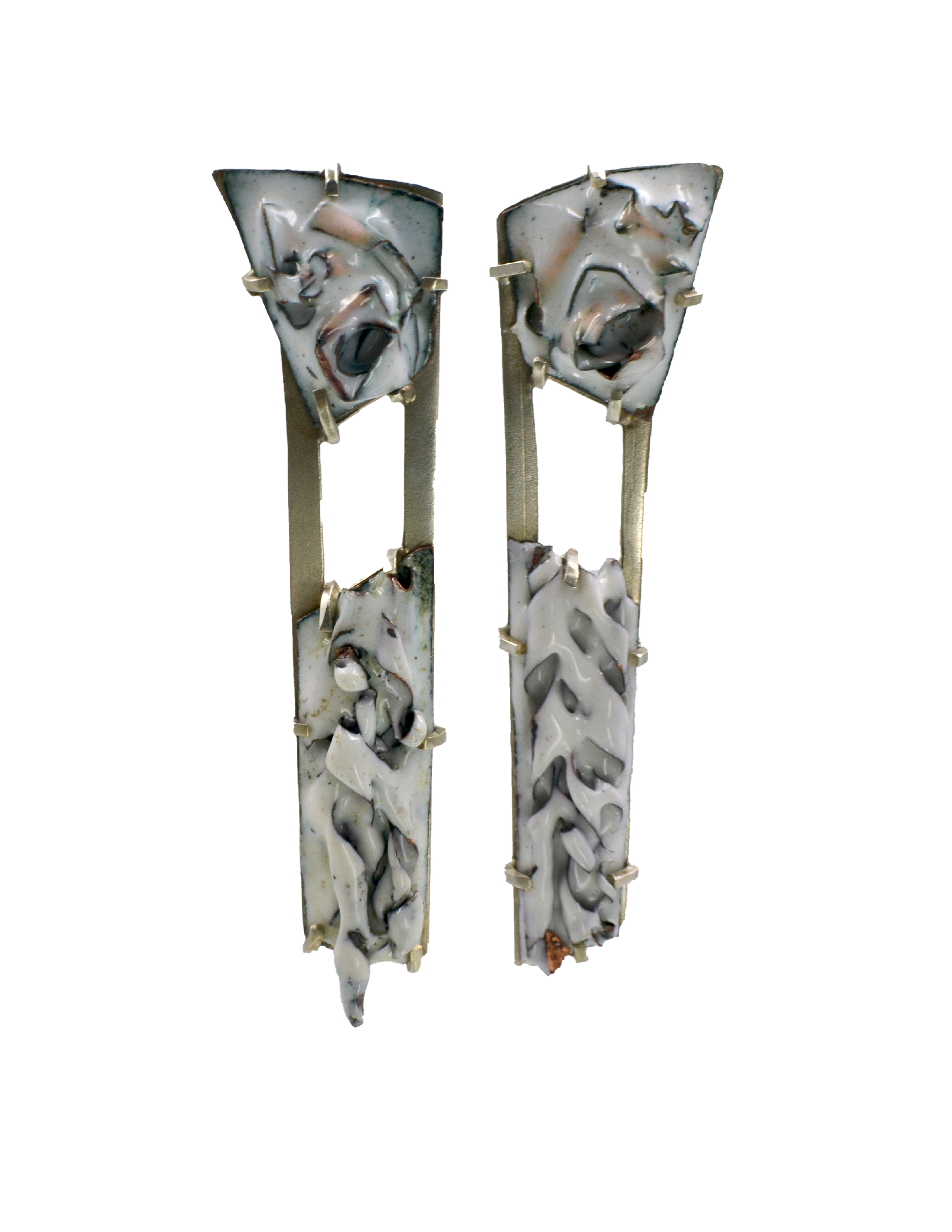 Copper Mache Wing Earrings