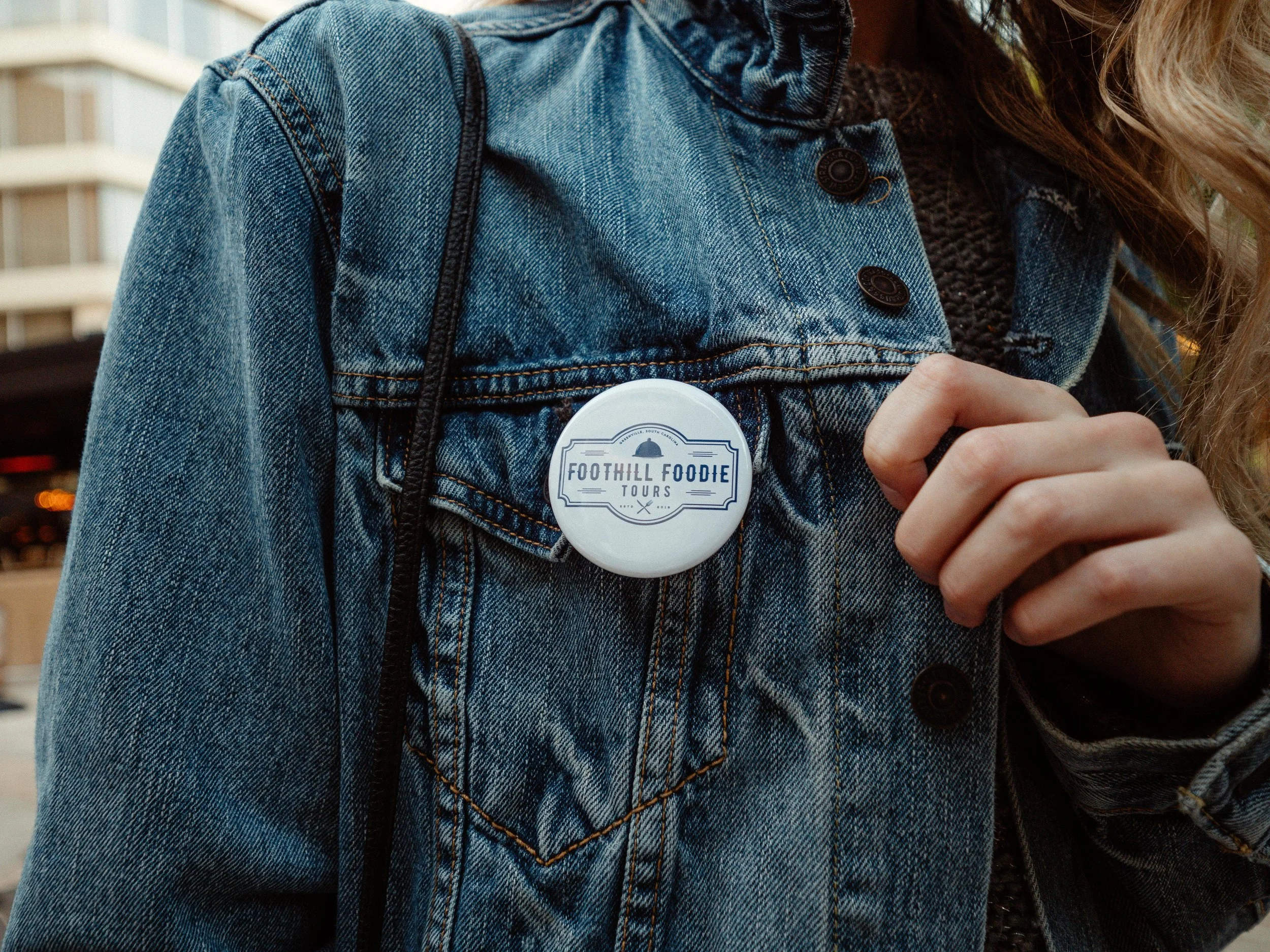 Our “uniform” for the tour. How cute are these pins?!