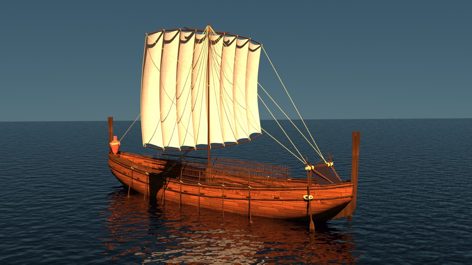 3D model of an Ancient Phoenician Trading Vessel Likely Similar to the Western Antalya Wreck Credit: Aysenur Toksöz, Archeology Master’s Student with Akdeniz University, Turkey