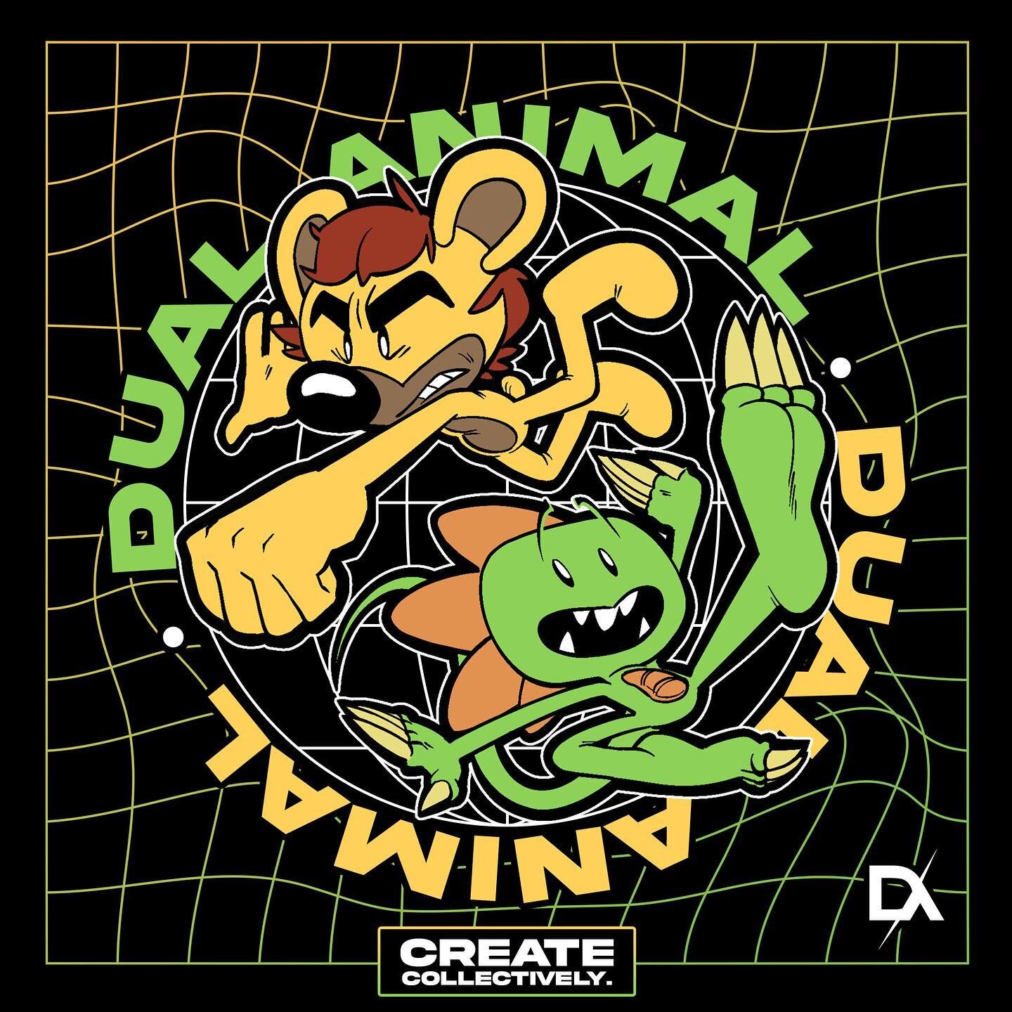 May divisions become bonds #CreateCollectively 🦁🐸
.
A little #ChuckAndMike promo piece for an upcoming *secret* thing. Art by Bobby Schwartz.
.
UPDATE: Dual Animal: Issue Zero can still be read for FREE at dualanimal.com up until June 14th! After t