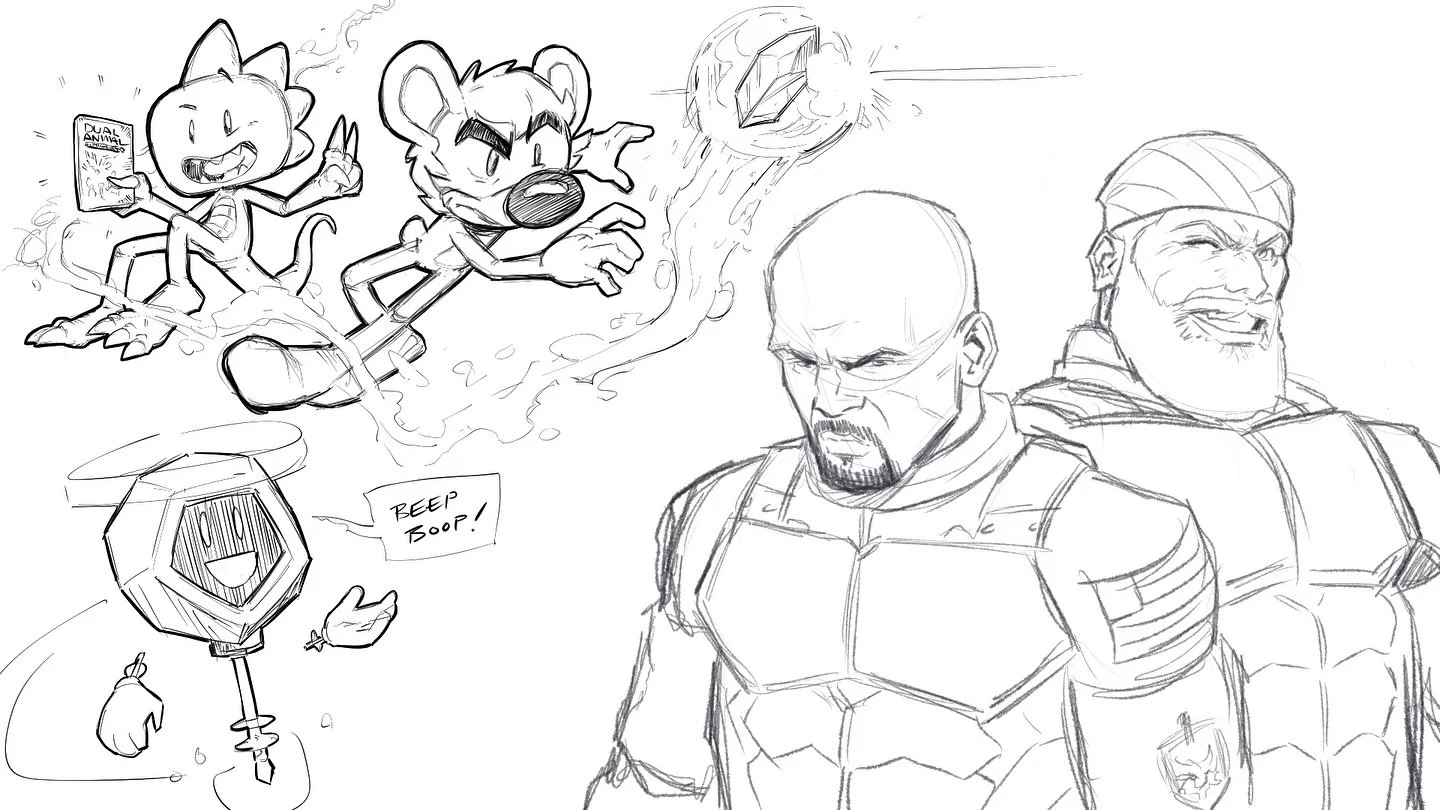 Some Chuck &amp; Mike and Slayer Squadron sketches from our livestream today! (And Voltee beep boopin&rsquo; for bonus points)

Thanks to the Slayer Squadron creative team @dandrese and @jordanrodriguez_art for coming on and talking creative inspirat