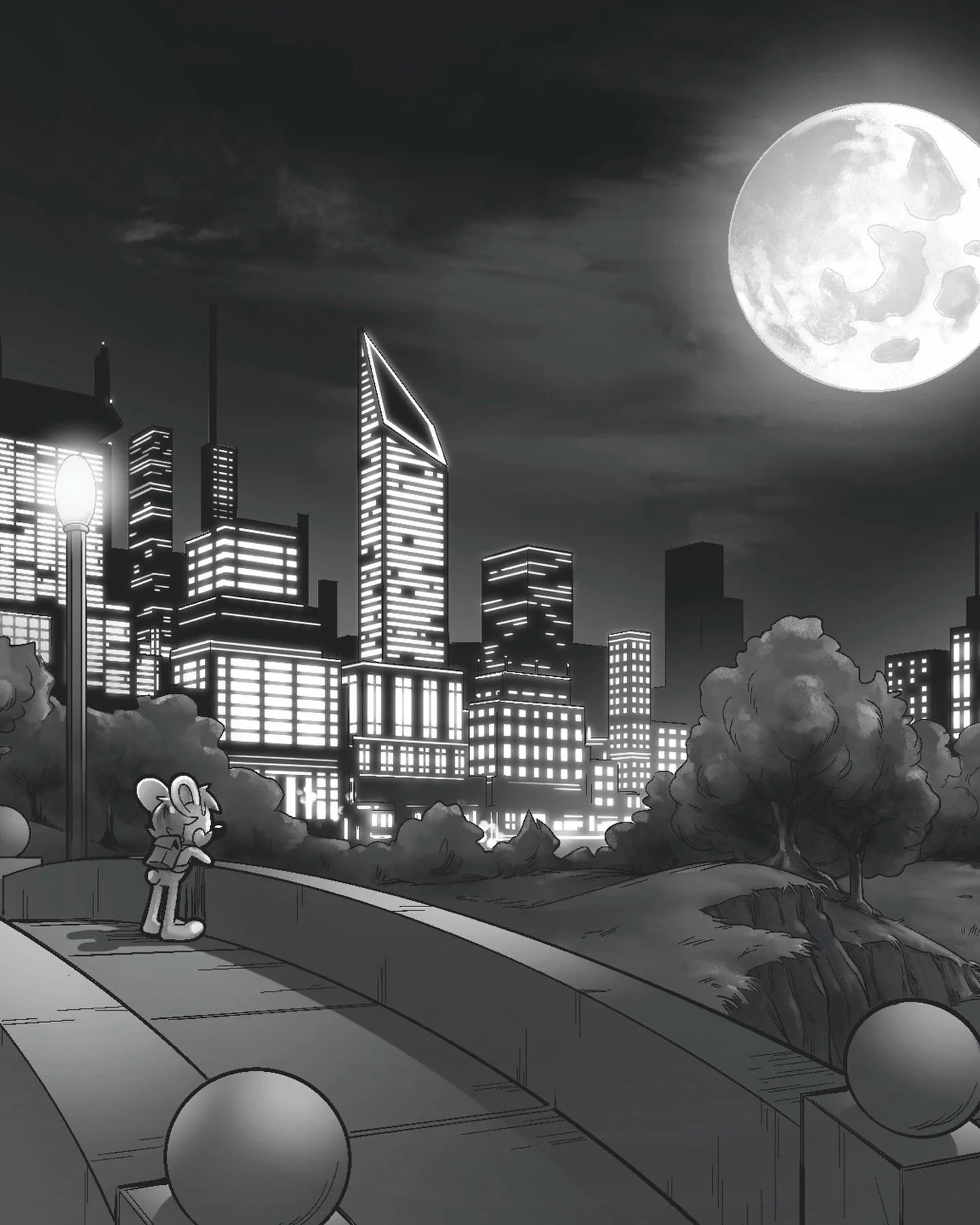 Night thoughts 💭🌃

Art by Bobby Schwartz
from CHUCK &amp; MIKE #1 featured in DUAL ANIMAL ANTHOLOGY VOL. 1

Chuck is an alcoholic bear with serious trust issues and a bad attitude. Mike is a hyperactive iguana with a microscopic attention span and 