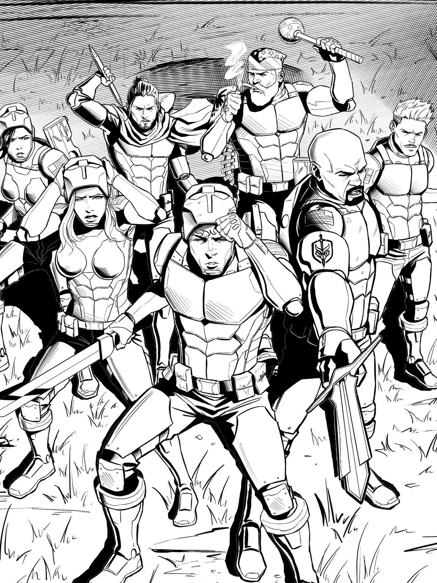 Who would you squad up with to fight monsters? ⚔️

SLAYER SQUADRON #1
Written by @dandrese
Art by @jordanrodriguez_art 

In a post-apocalyptic America ravaged by a mysterious invasion of mythical creatures, the last remnants of society have retreated