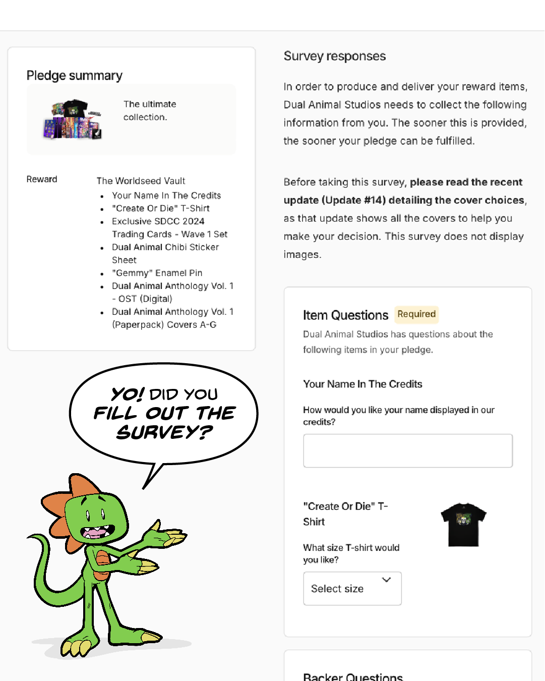 DAA: V1 is almost a lock! Your survey answers are needed to complete it!