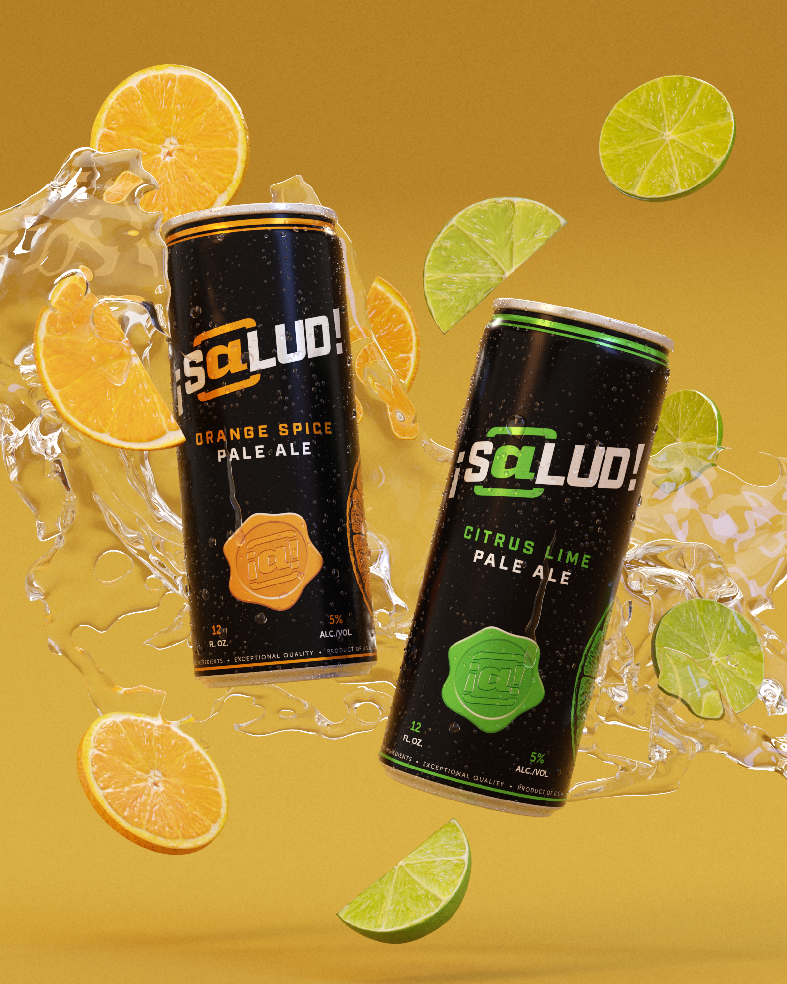 ¡S@lud! 12oz cans promo shot