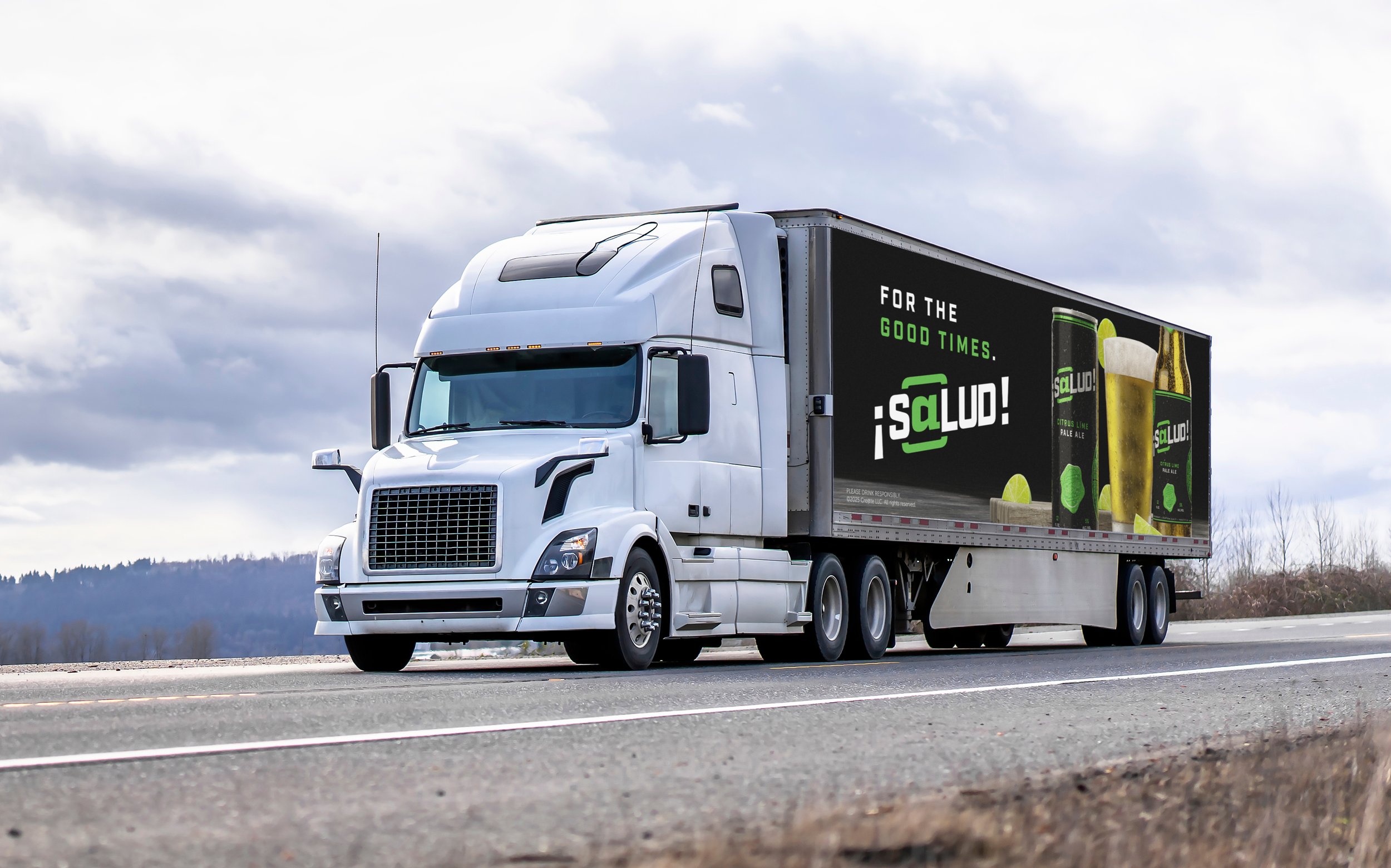 ¡S@lud! semi-trailer wrap mockup