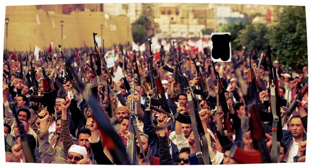 Ansarullah fighters and supporters march on the capital, Sana’a, photo from Sputnik
