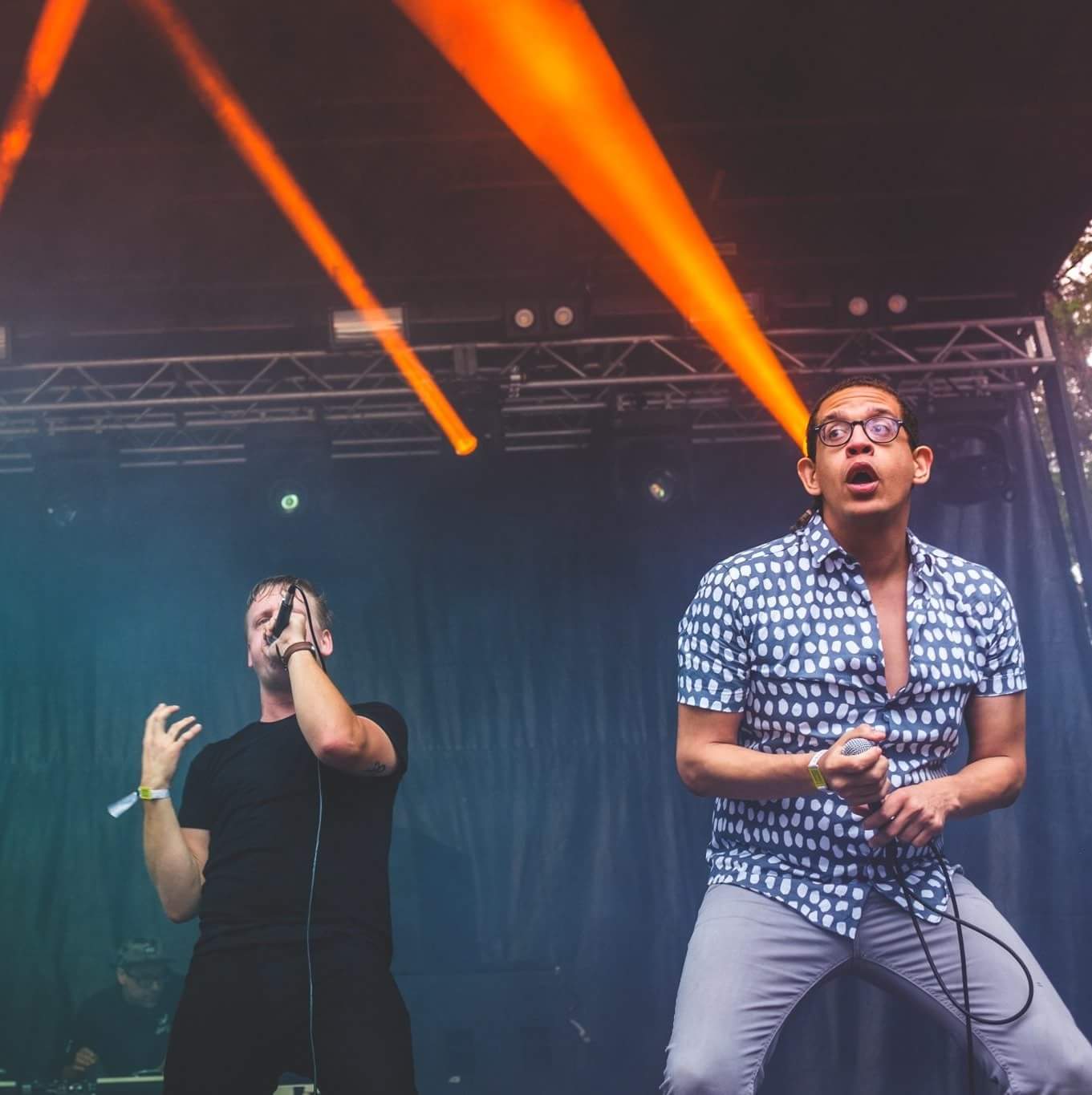 Ryan (right) performing on stage at Sound On Sound festival