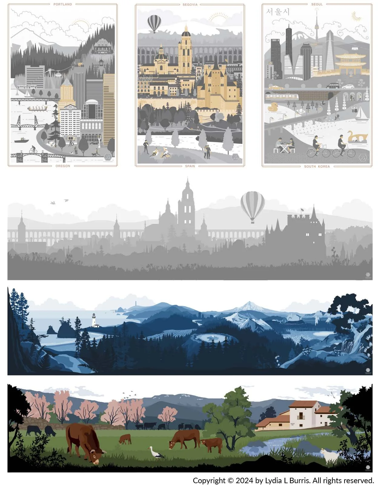  Vector art designs made in Adobe Illustrator. 