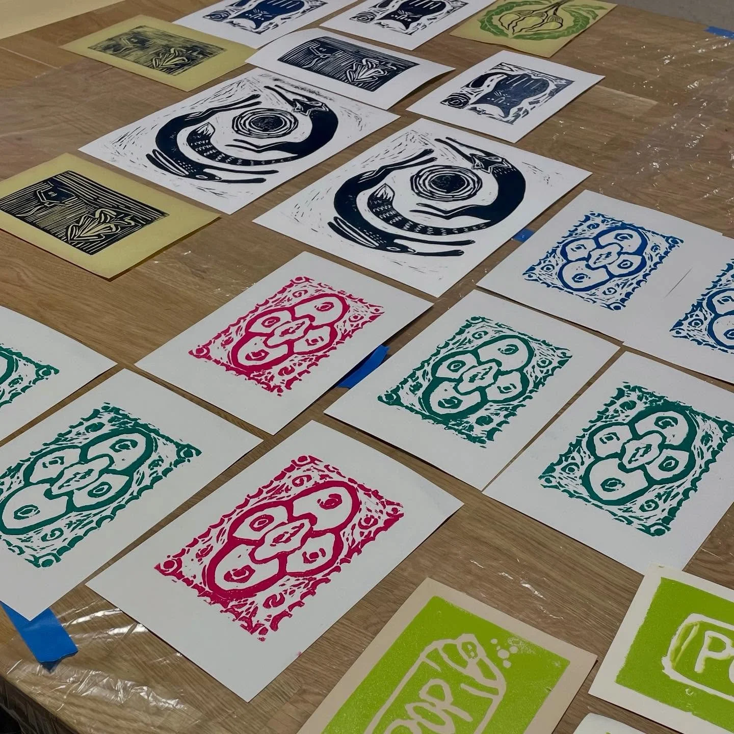Check out the work our Block Printing students have made! THIS COULD BE YOU! It&rsquo;s not too late to snag a seat in the Block Printing class that begins this Saturday! Use the &ldquo;Classes&rdquo; link in bio to register. Don&rsquo;t miss your ch