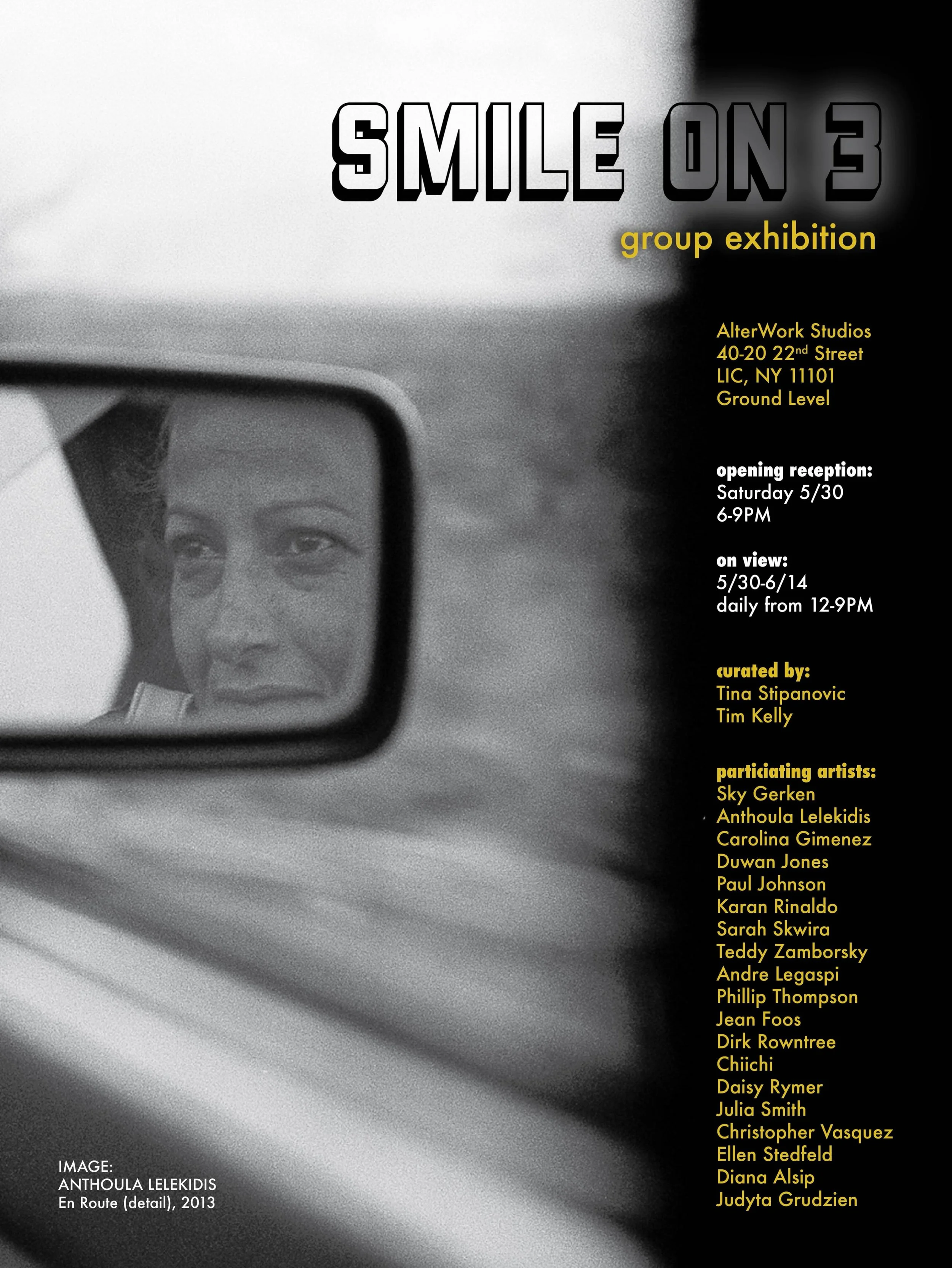 See you this Saturday for the opening reception of &ldquo;Smile on 3&rdquo;; an exhibition featuring 19 artists whose work explores portrait photography. The reception will be held from 6-9PM on 5/30. The exhibit will be on display everyday from 12-9