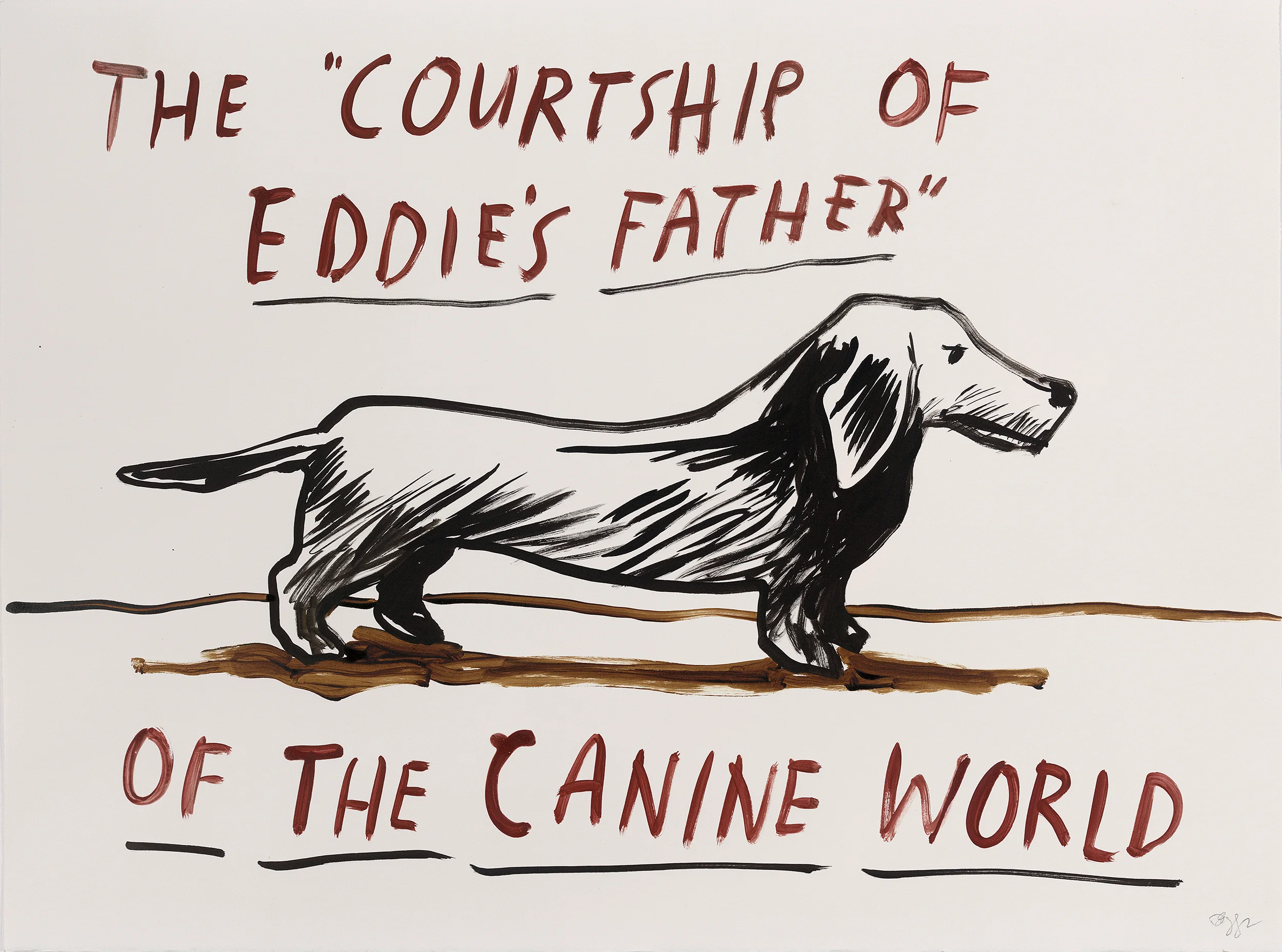 Dave Eggers, Untitled (The “Courtship of Eddie’s Father” of the Canine World) , 2015. 22" x 30" Acrylic on paper