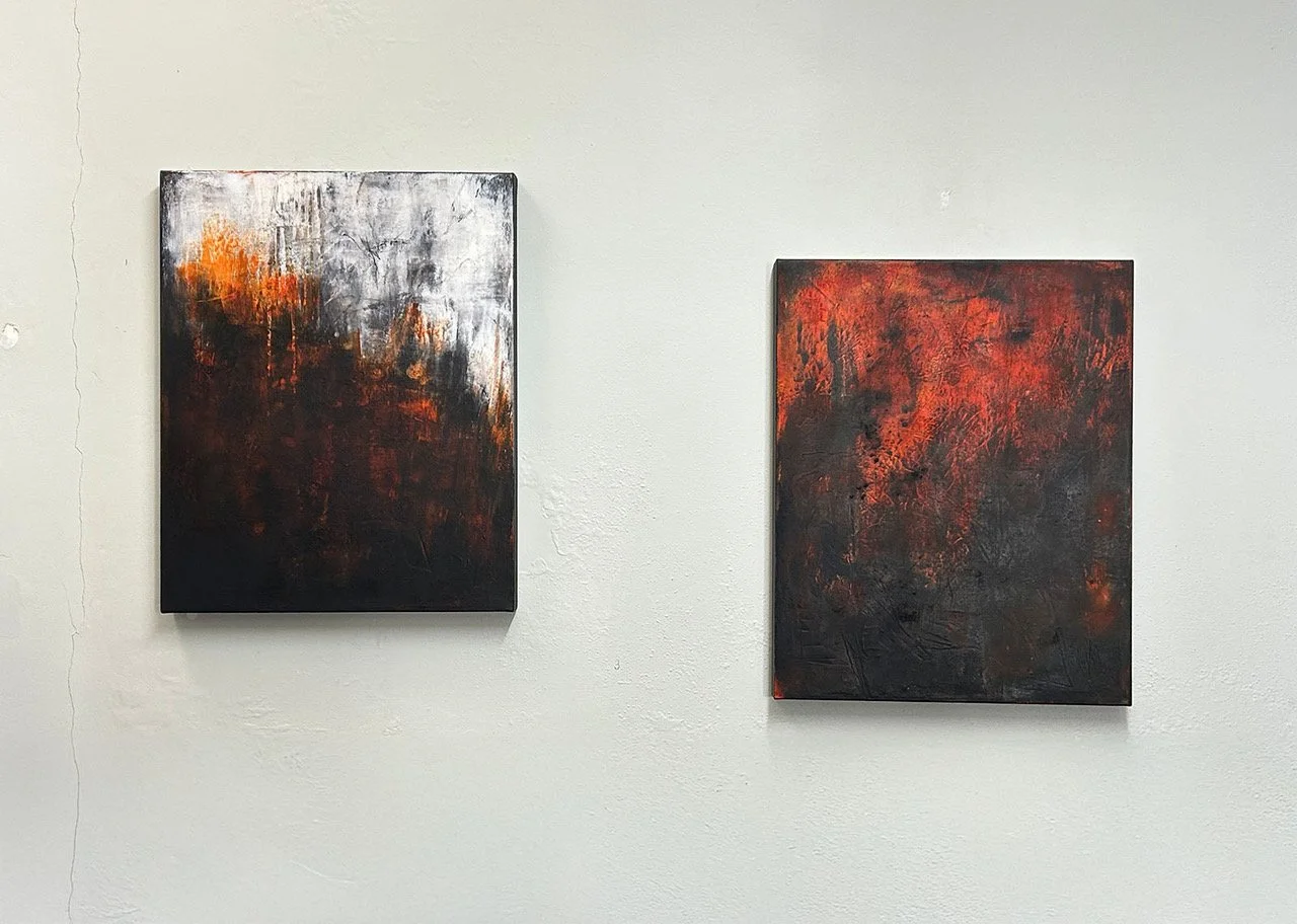 Afterlife. Oil, charcoal and cold wax medium on stretched canvas
