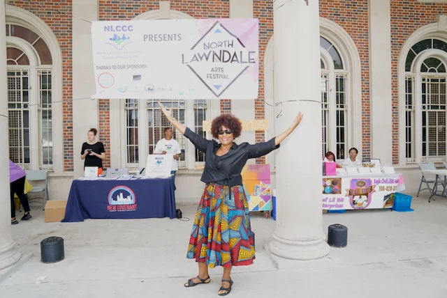 Sheila McNary, head of the North Lawndale Community Coordinating Council's Arts and Culture subcommittee, poses for a photo at last year's North Lawndale Arts and Culture Festival held in Douglas Park.