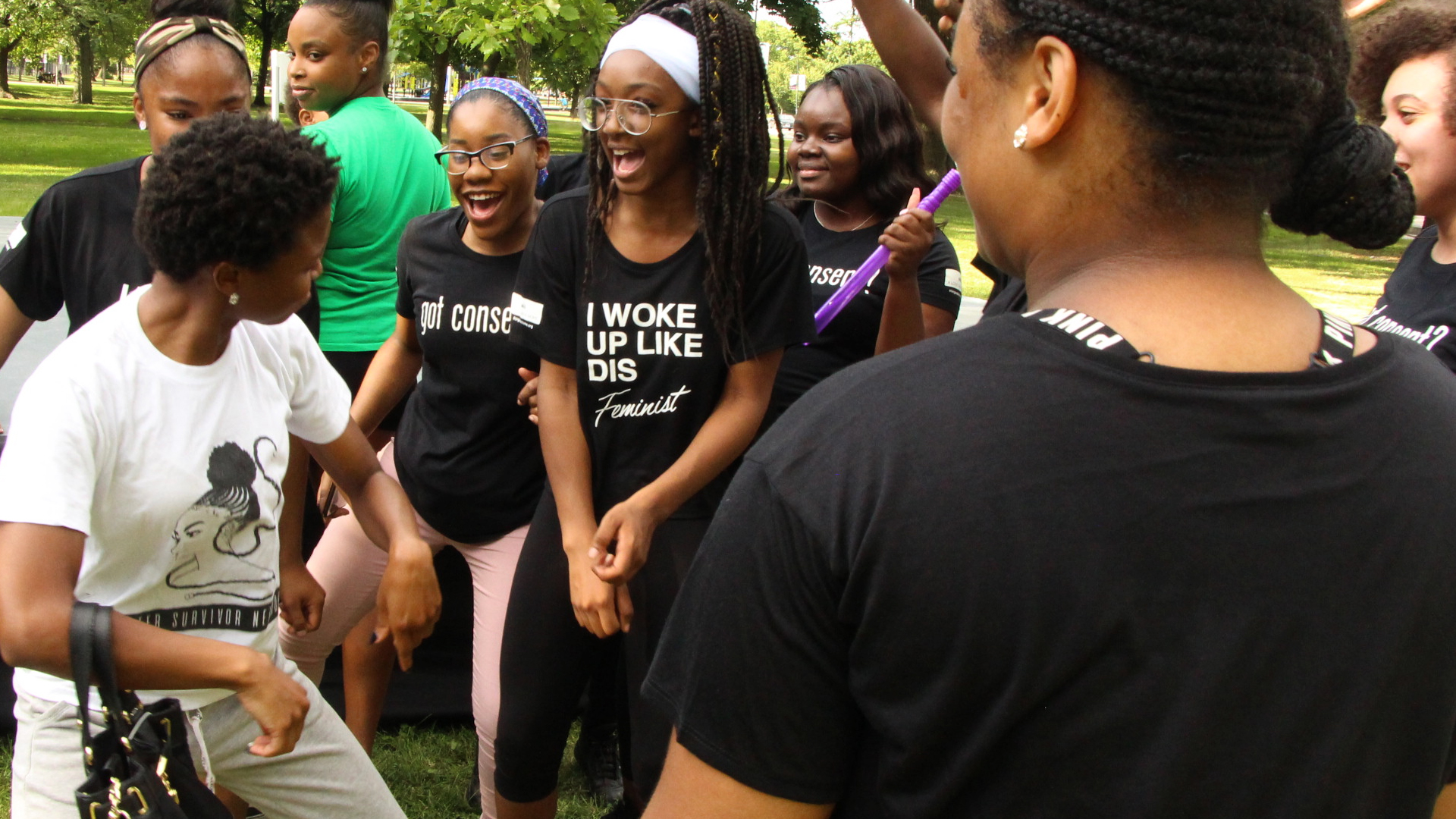 Girl/Friends break out into their own dances to celebrate the beginning of their event.