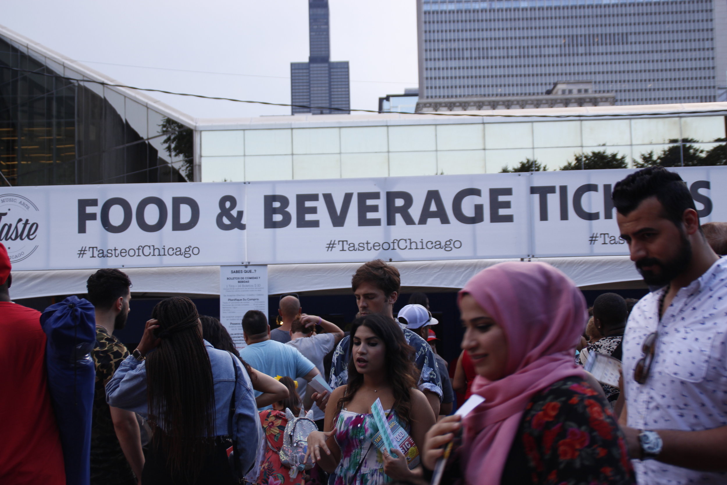  People pushed through crowds and stood in long lines to grab tickets for food at the 2019 Taste of Chicago. Tickets were $14 per strip, which included 10 tickets that could be used in exchange for sample size food. 