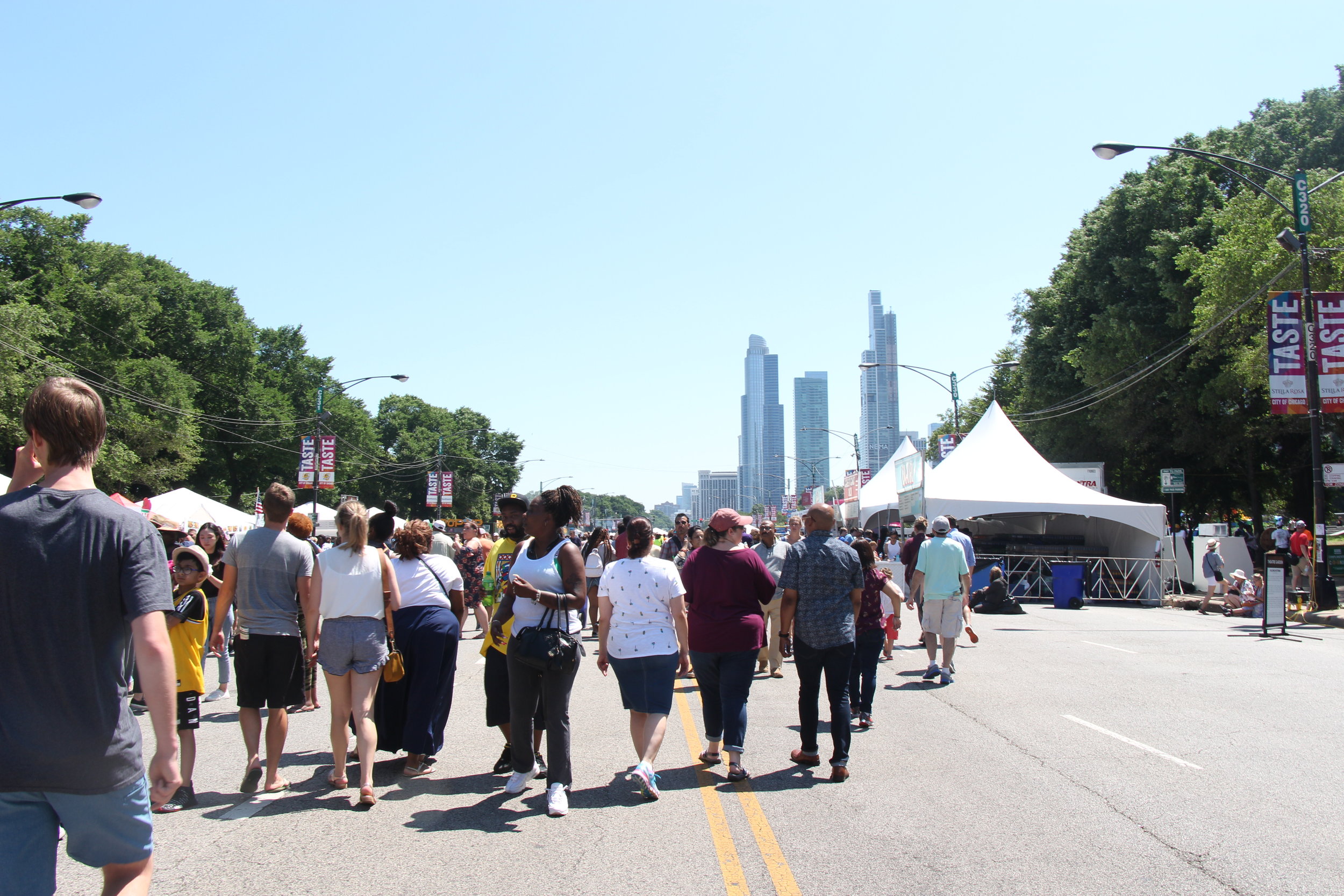  Family and friends walking through one of the largest food festivals in Chicago. Photo by Millie Johnson 