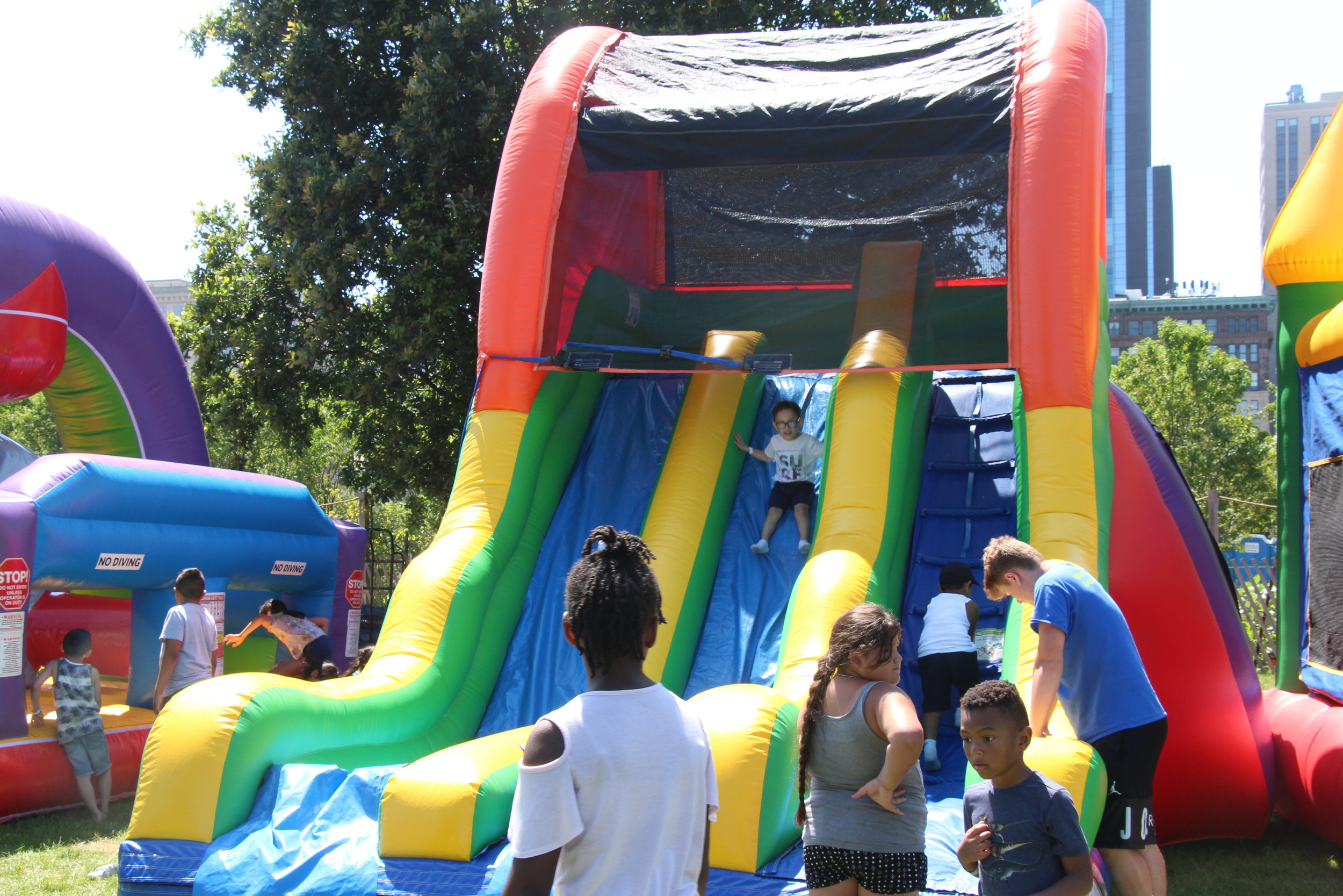  Kids enjoying a fun time on inflatables. Photo by Tyrese Pough  