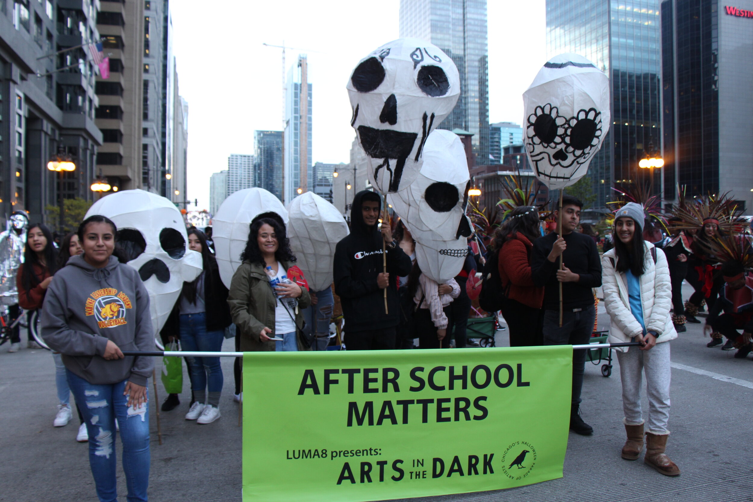 After School Matters getting ready for their third year of the Art in the Dark parade