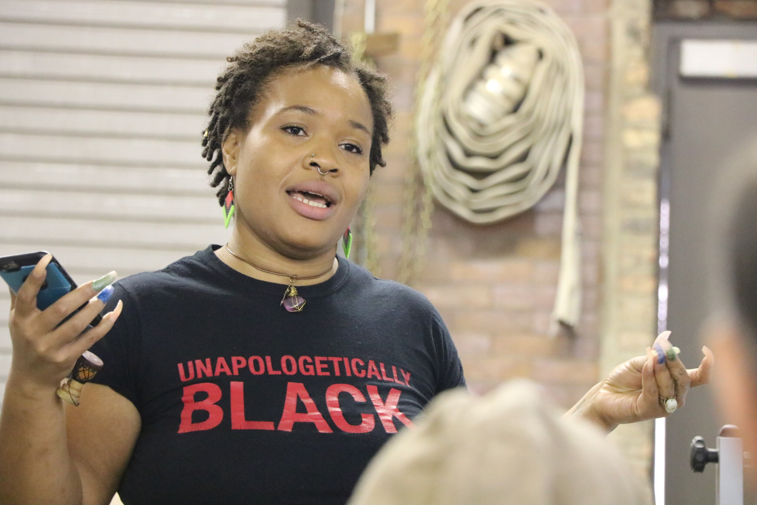  A presenter leads a workshop on how to empower black and brown farmers at the Midwest Urban Farmers Summit in Chicago. 