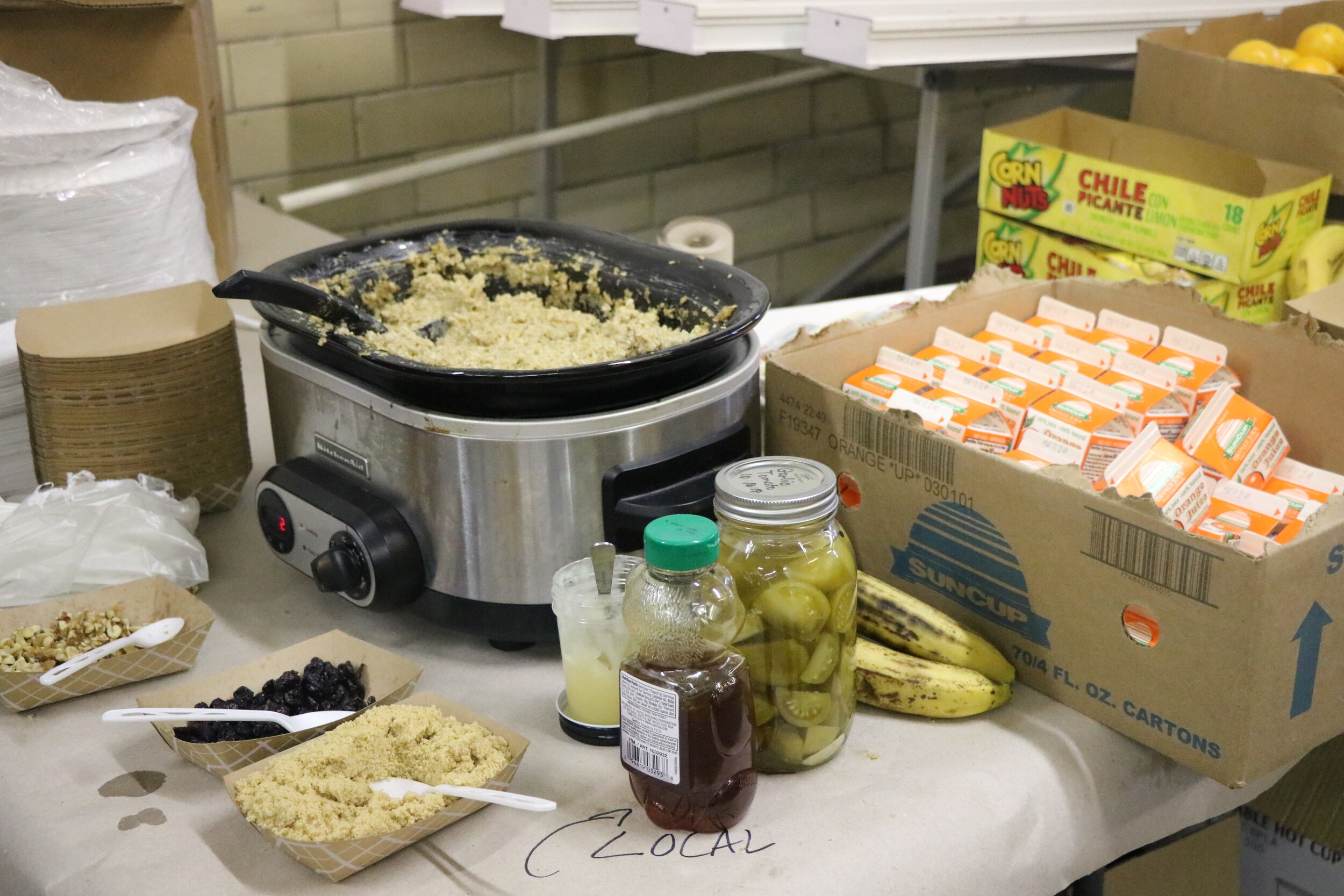  Many of the food and beverage options available at the summit vegan as well as fruit- and plant-based. People were also encouraged to bring their own homemade goods to share. 