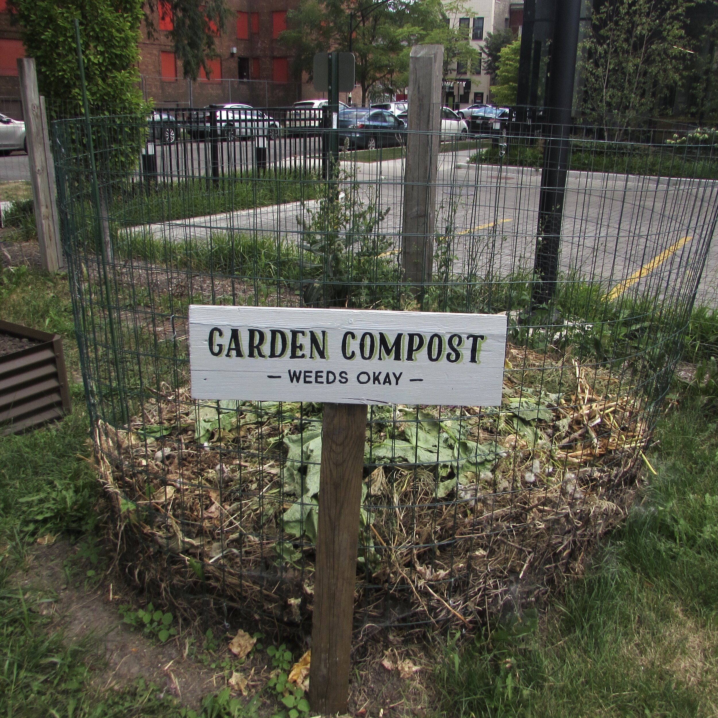  The compost area at Taylor Street Farms welcomes weeds - so long as they’re native, not invasive! 