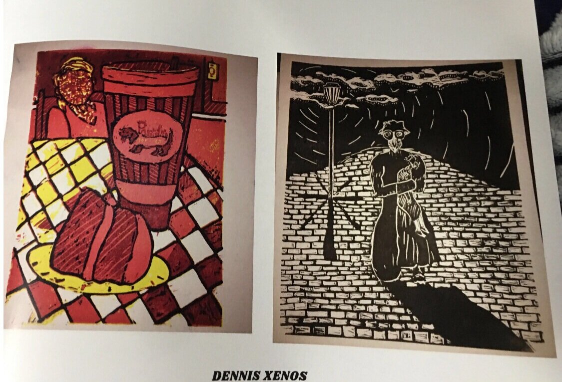  The work of Dennis Xenos located in the booklet. “A rewarding experience. I was very glad to be a part of it” said Xenos. 