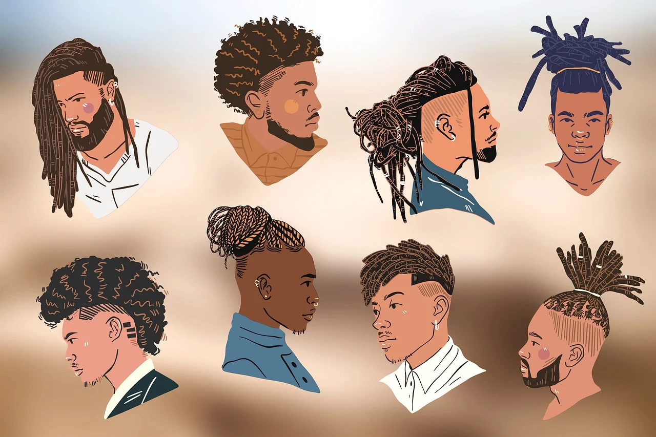 drawing mens hair