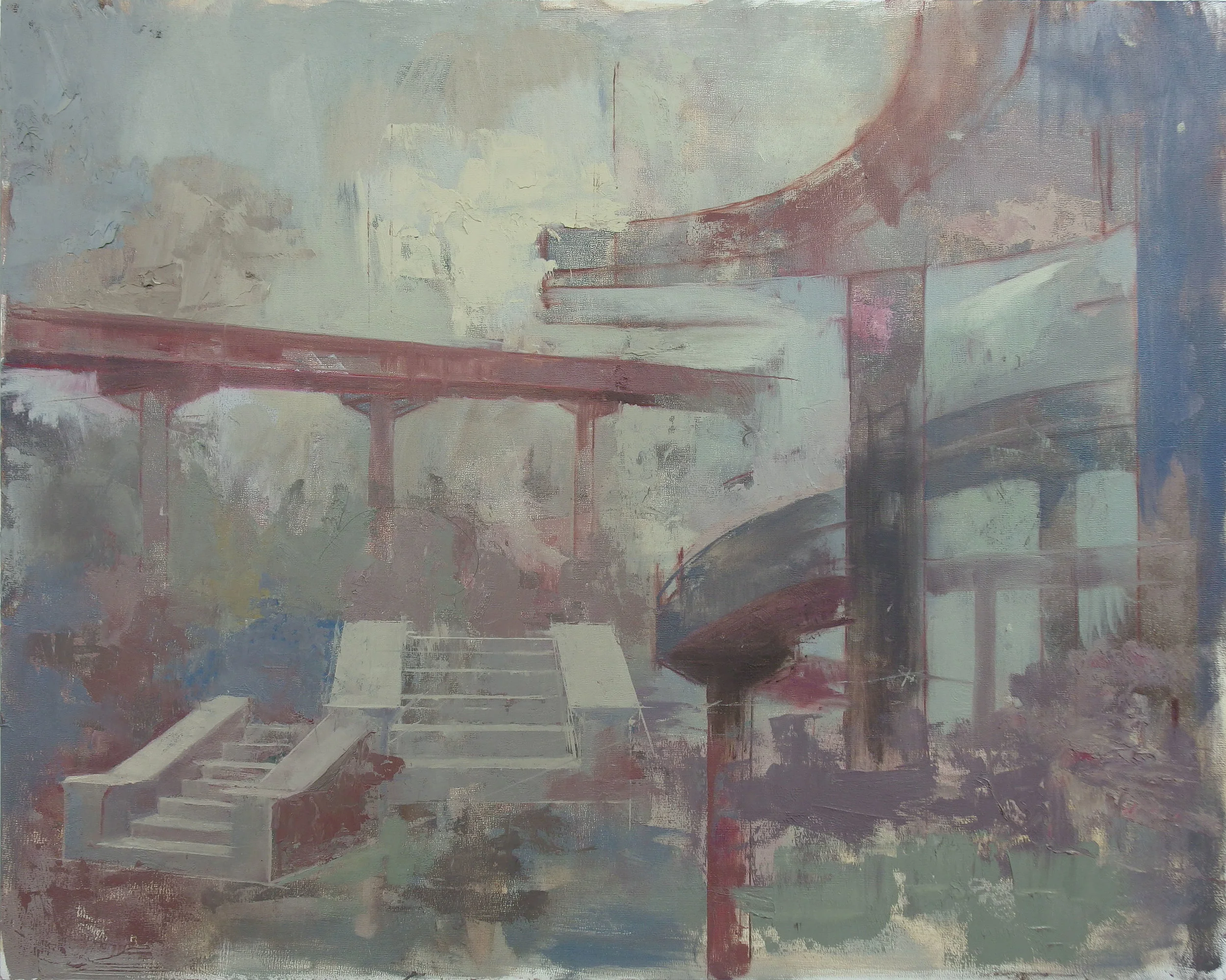 Junction, Oil on board, 510x410mm