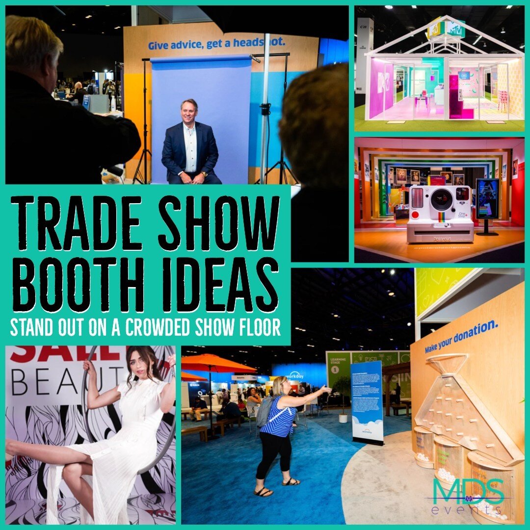 Trade show booth ideas to help you stand out on a crowded show floor. Which one is your favorite?
If you need help planning your next event or meeting, contact us today! 949-300-0757  Michele@mds.events
#eventplanner #meetingplanner #meeting #party #