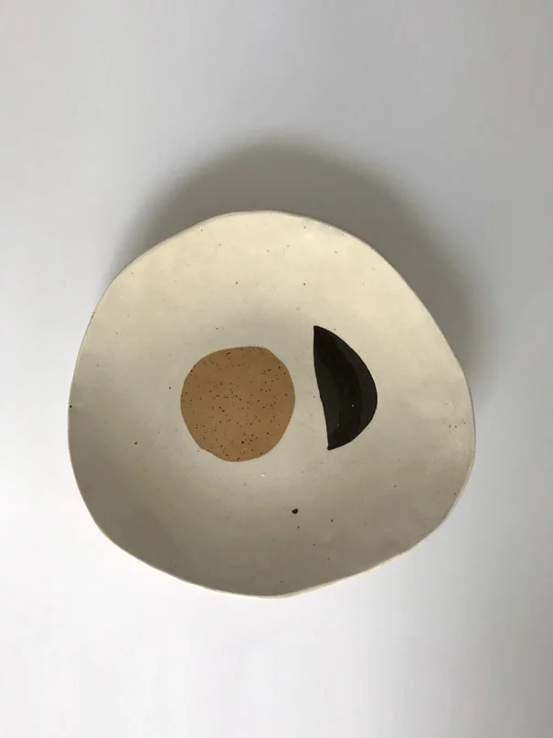Sway Plate / $85 – SOLD Recycled, speckled buff & black clay with clear glaze