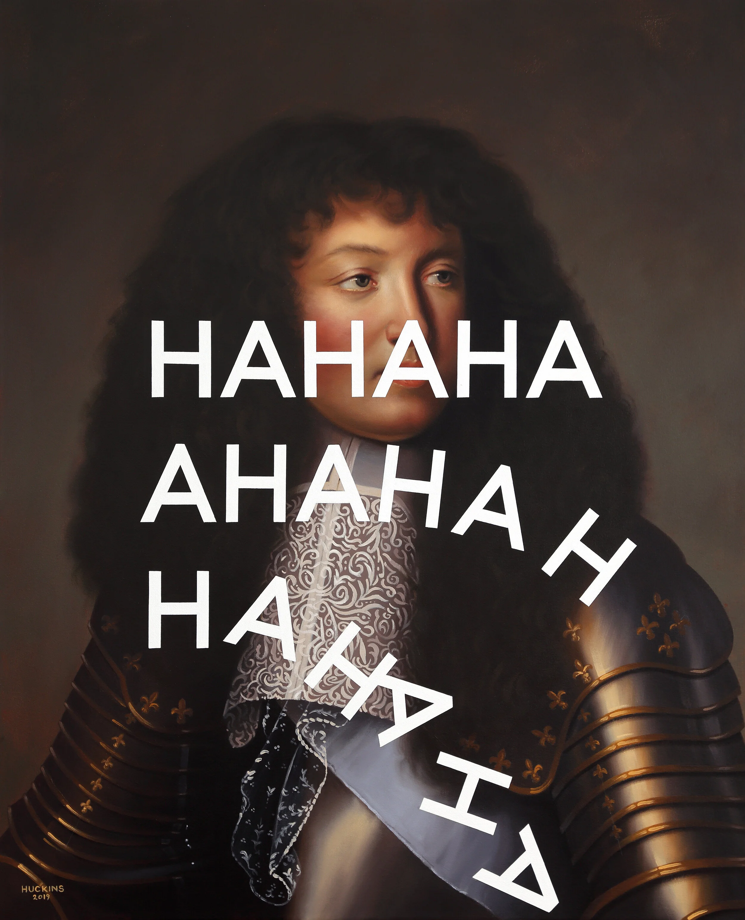 Louis XIV, Flaccid Laughter 86x66, 34x26 in.Acrylic on canvas.2019