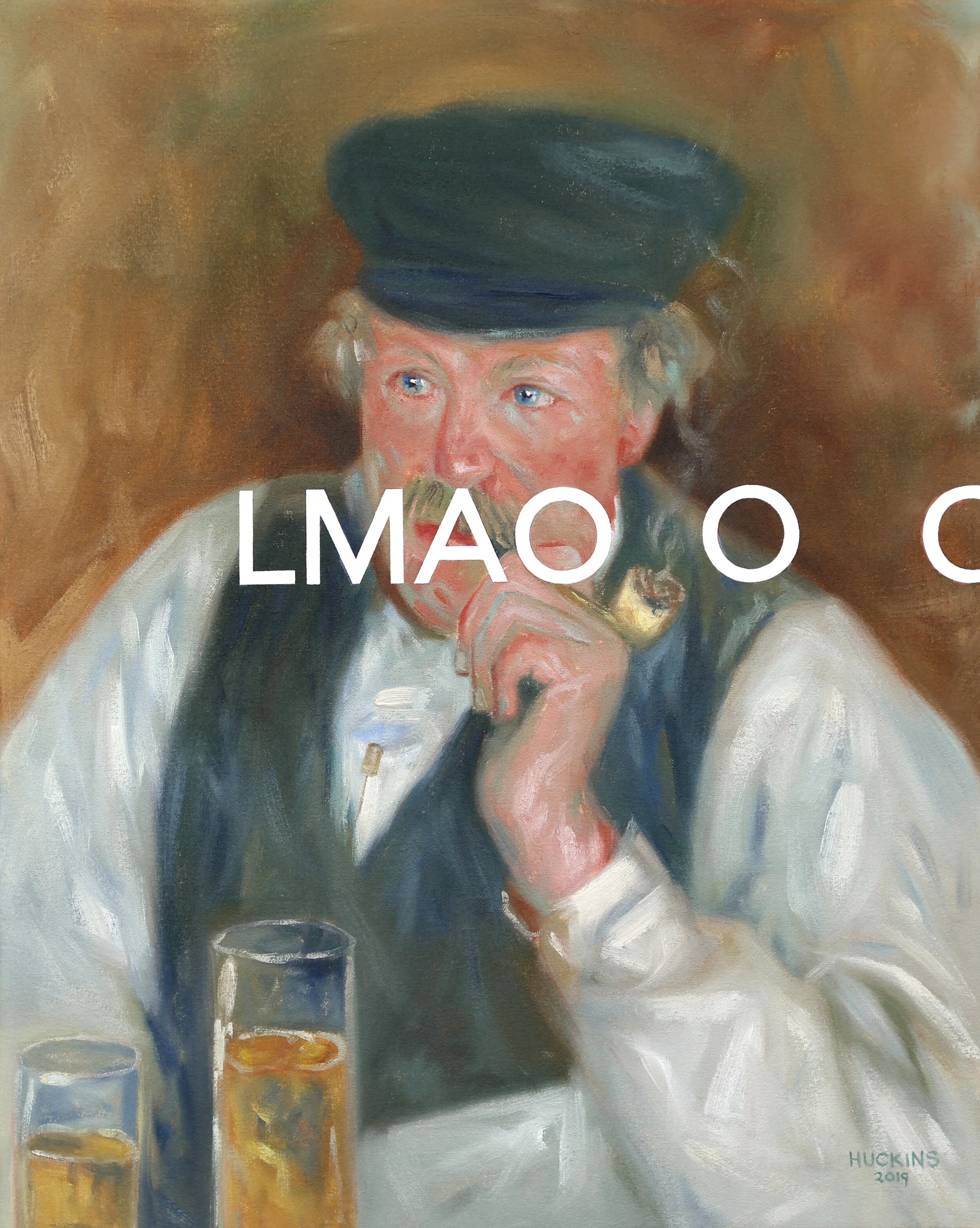 Pére Fournaise, Laughing My Ass Off (Extended).51x41, 20x16 in.Acrylic on canvas.2019