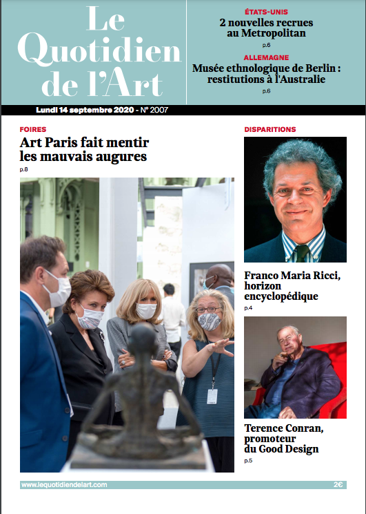 Sept. 2020 - QUOTIDIEN DE L'ART ART PARIS 2020