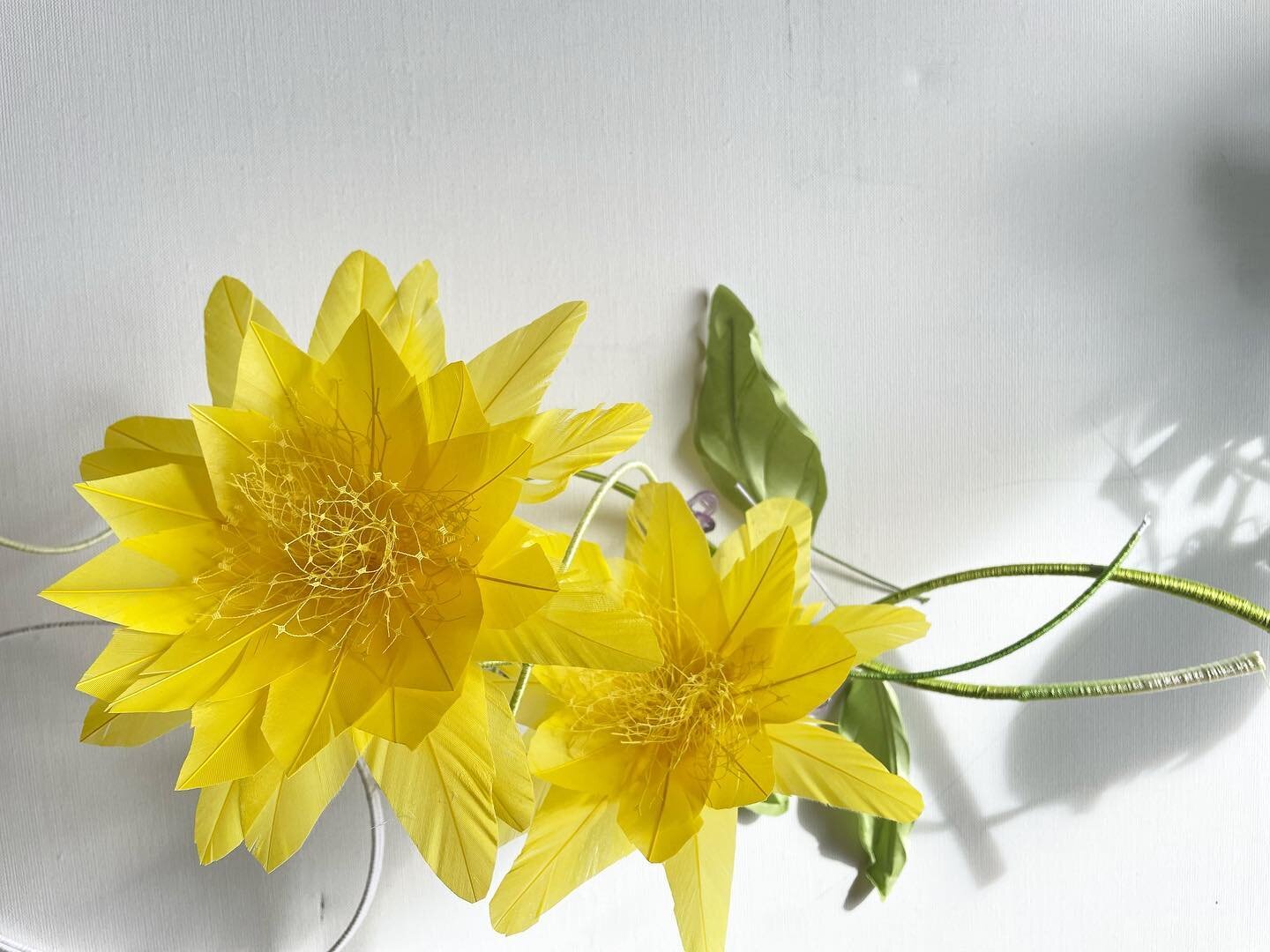 Bringing the sunshine. 
#millinery #millinerypictures #hatpics #sunnyyellow #featherflowers #hsts #fashionhats #royalascothats #melbournecup #racehats #flowers #yellow