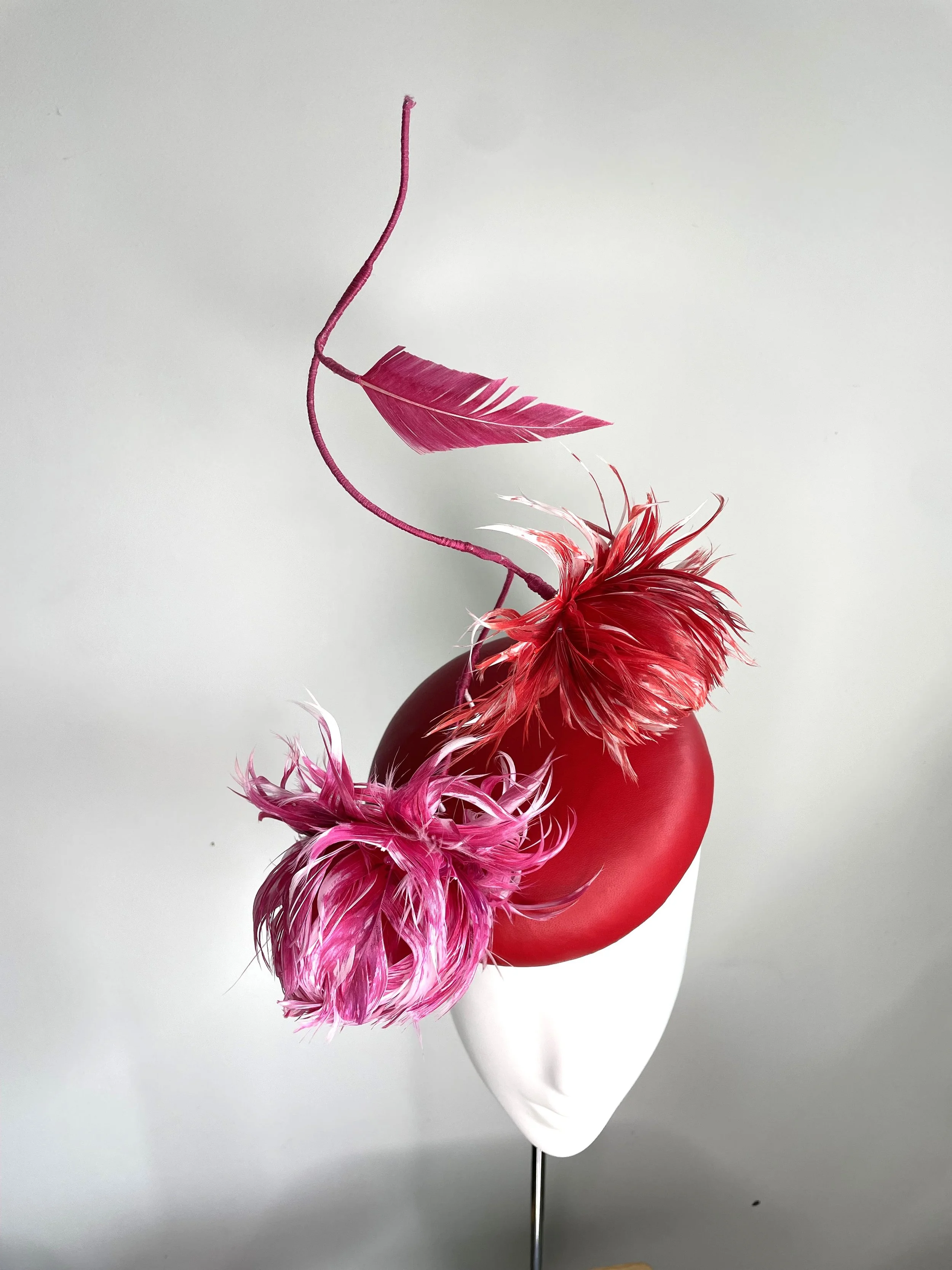 Red leather button Hat1.JPG