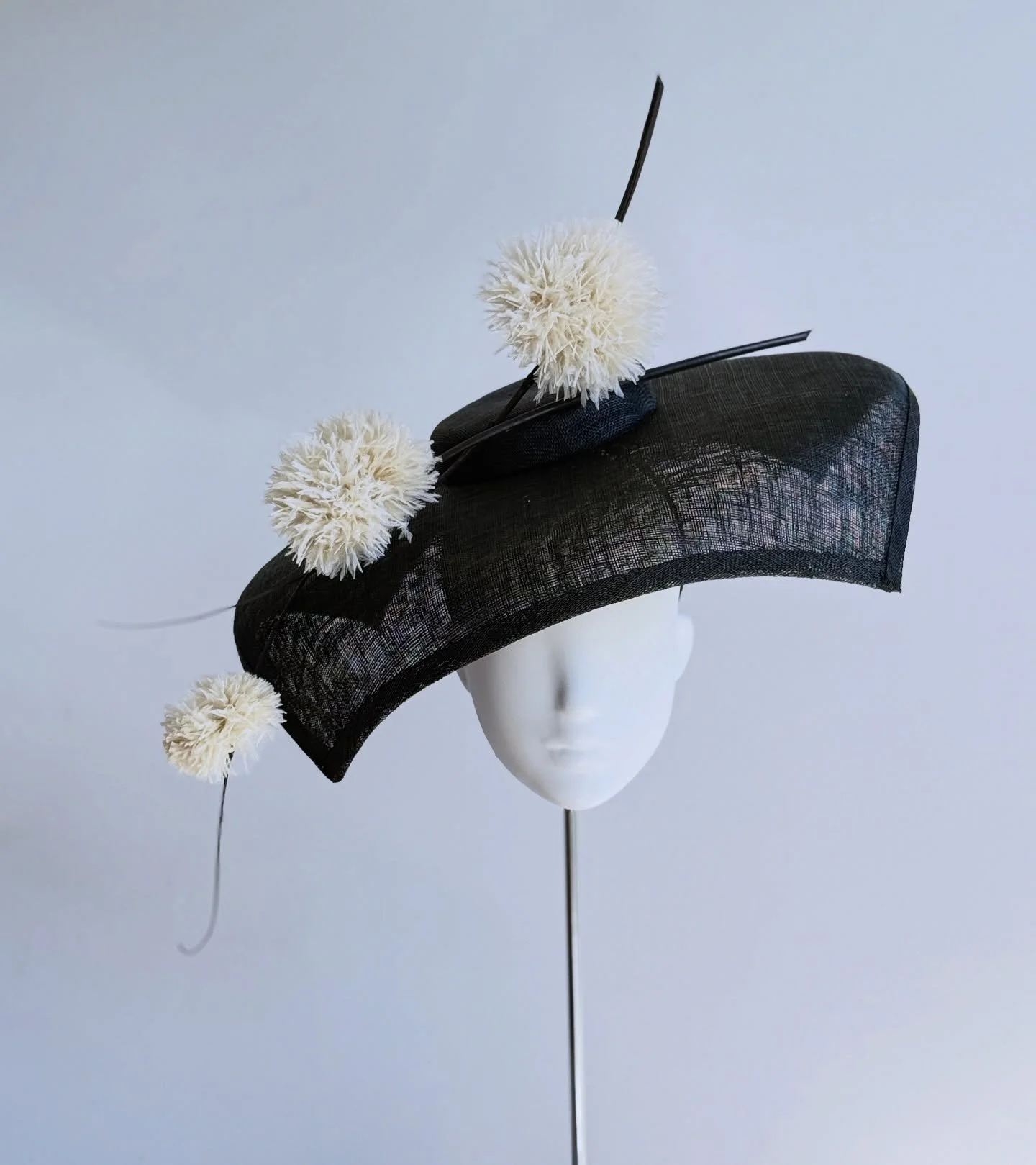 I love it when someone wants a hat commission that&rsquo;s a little different. 

&ldquo;A hat with points!?&rdquo;
&ldquo;Sure. Let&rsquo;s give it a go.&rdquo; 😍

#millinery #blackhat #hats #brimhats #milliner