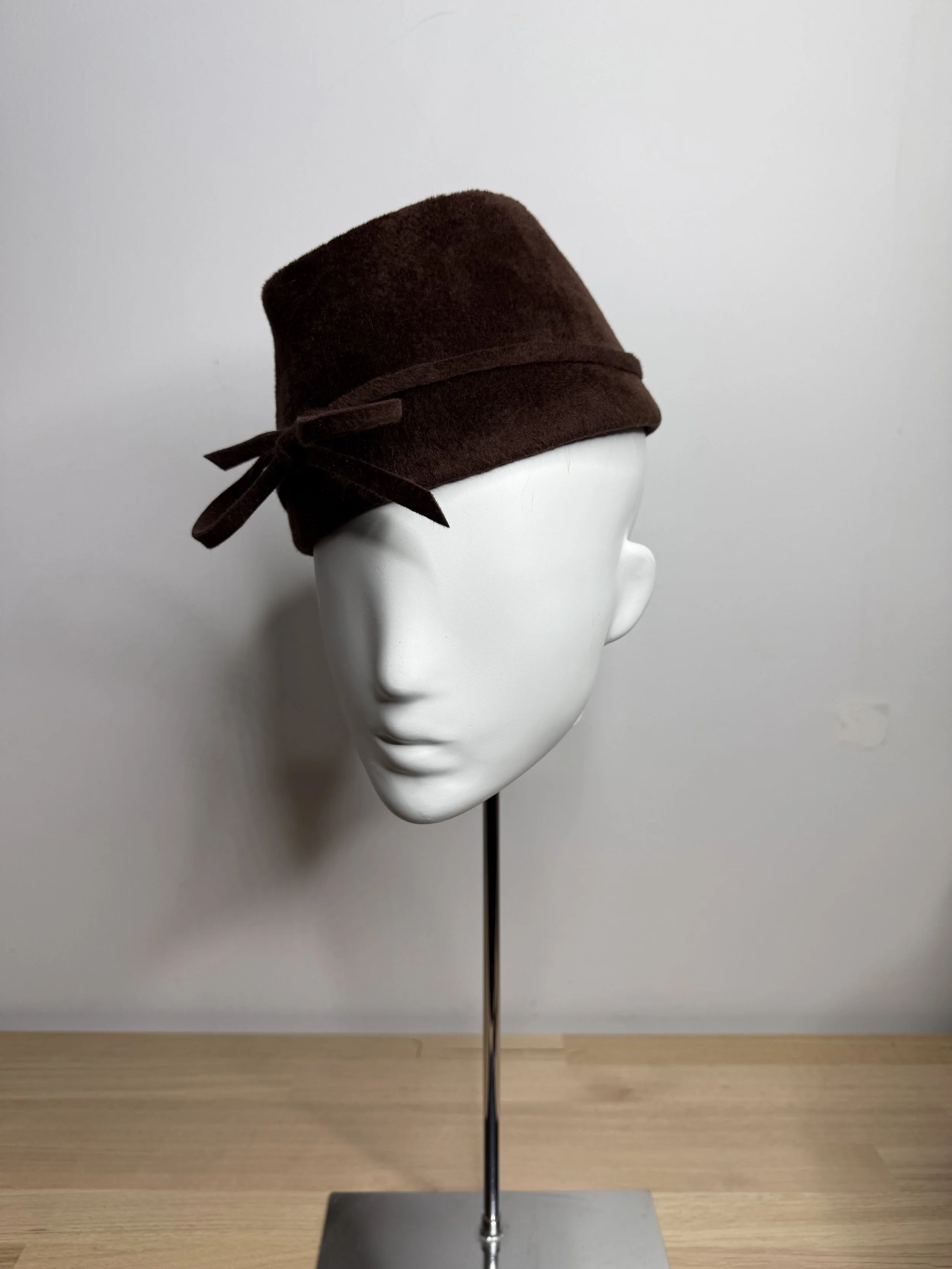 Junie- Rich brown felt touqu hat
