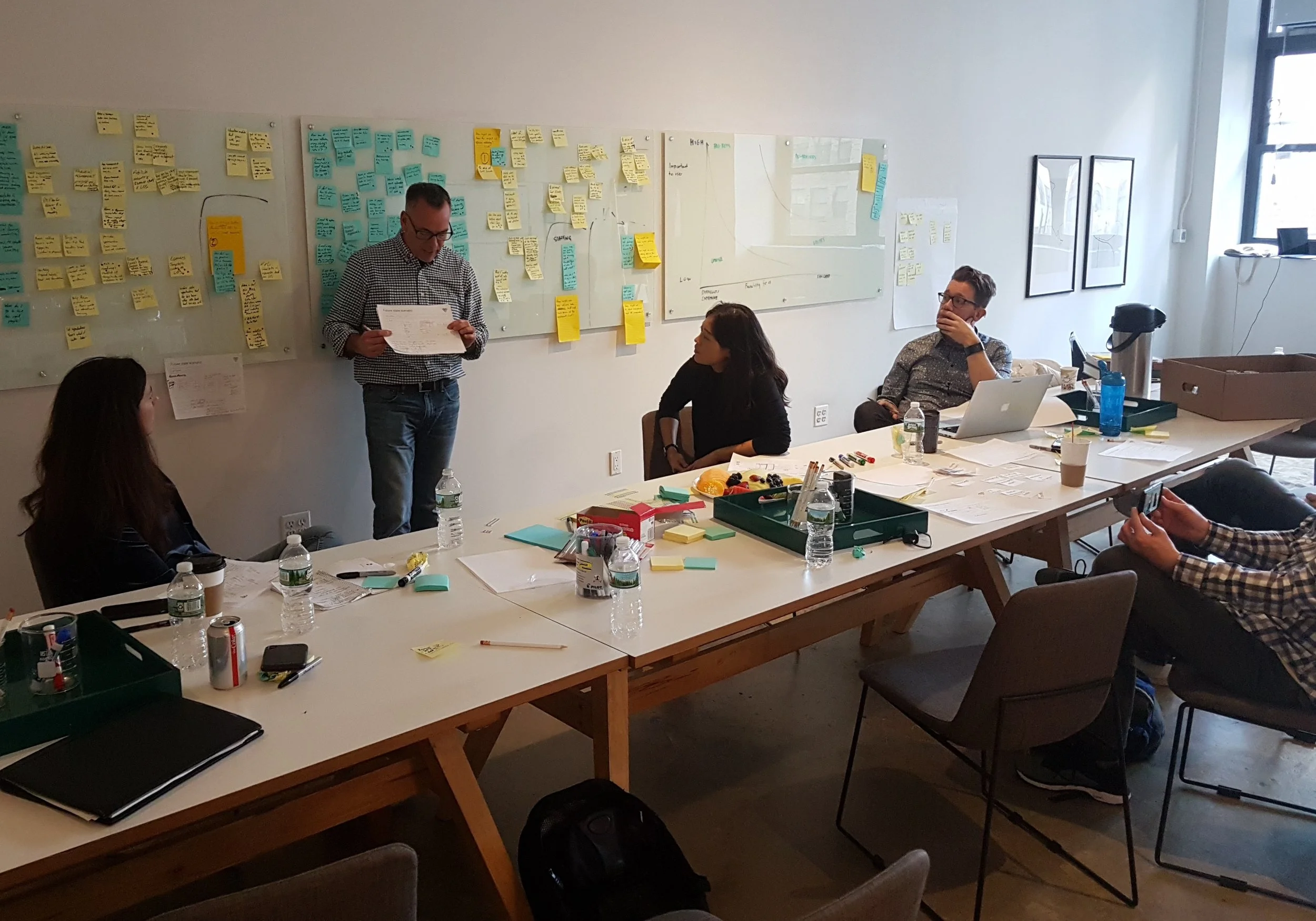 Working through pain points, ideas, and future state scenarios. Note and vote methods ensured ideas were visible and understood by all participants