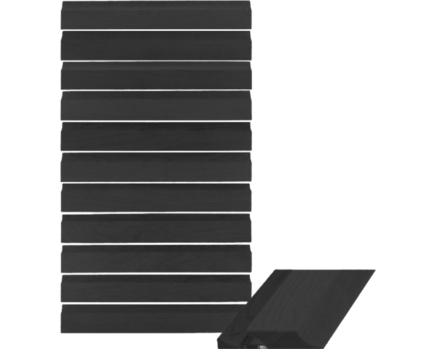 73  Classic lamel sort eg. Massiv eg sortbejdset med klar toplak - bagplade i 10 mm mørk eg 