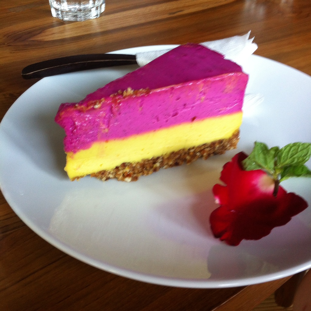 Raw passionfruit cheesecake from S ayuri Healing Food , Ubud.