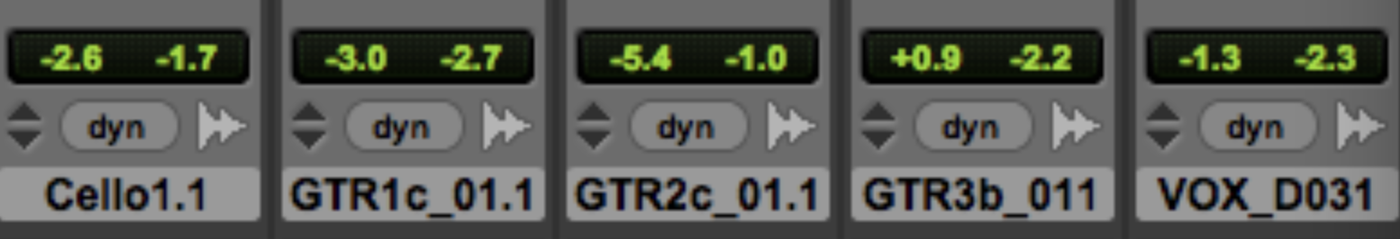 (meter reduction for protools control mix)