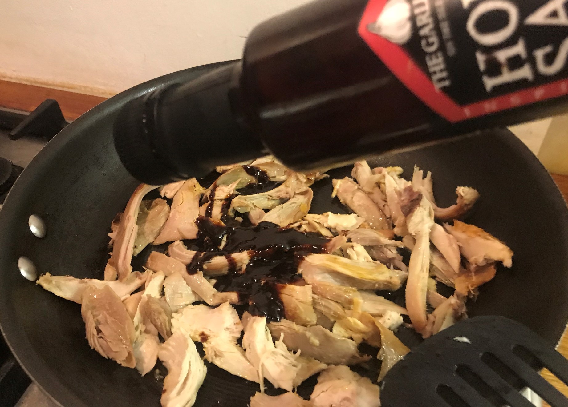 We Turkey & Hoisin pancakes with The Garlic Farm’s sauce.