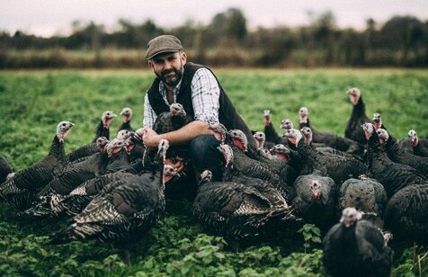 Adrian Joy and his free range bronze turkeys