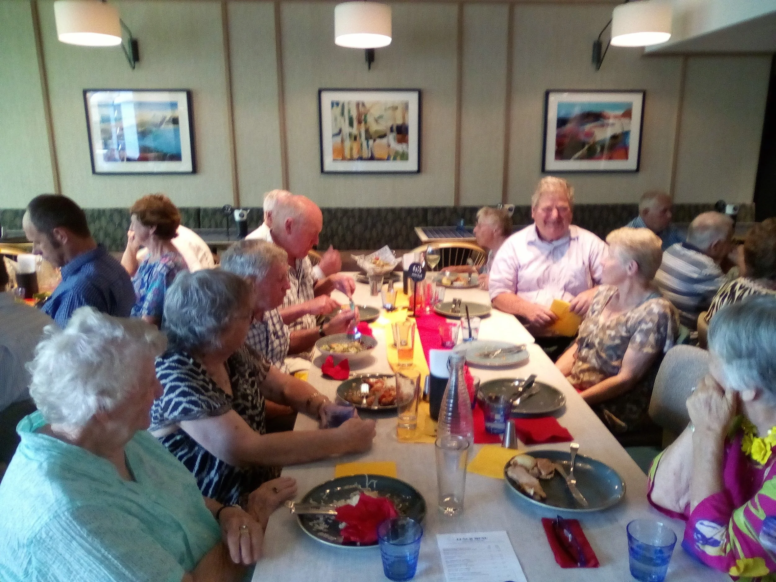 Lyn Larkin, Shirley & Kevin Monte, Rob Dawe, Don (obscured) & Mrs Ross, Kozzie & Elizabeth Carey, Jan Hunter.