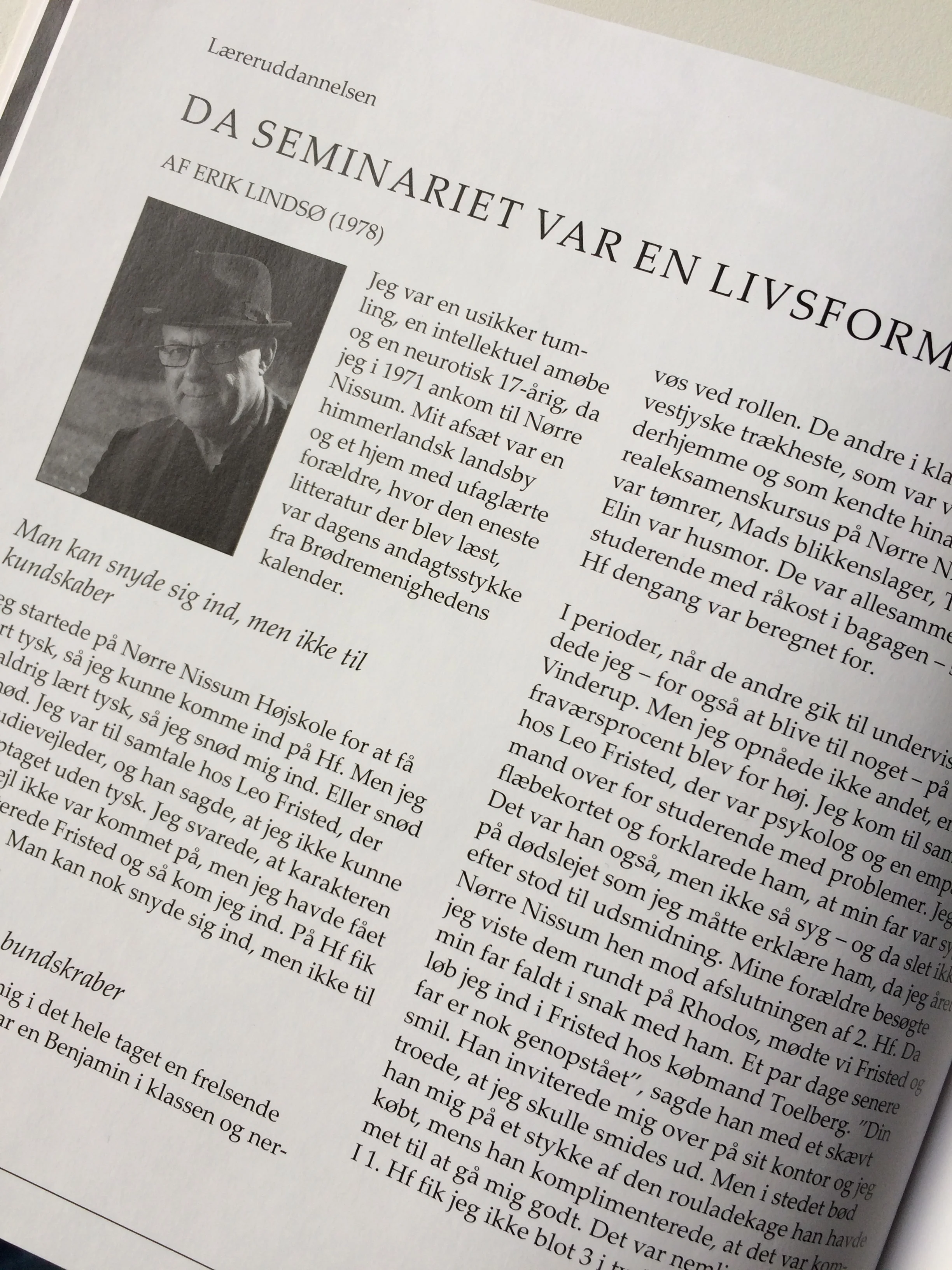 Da seminariet var en livsform