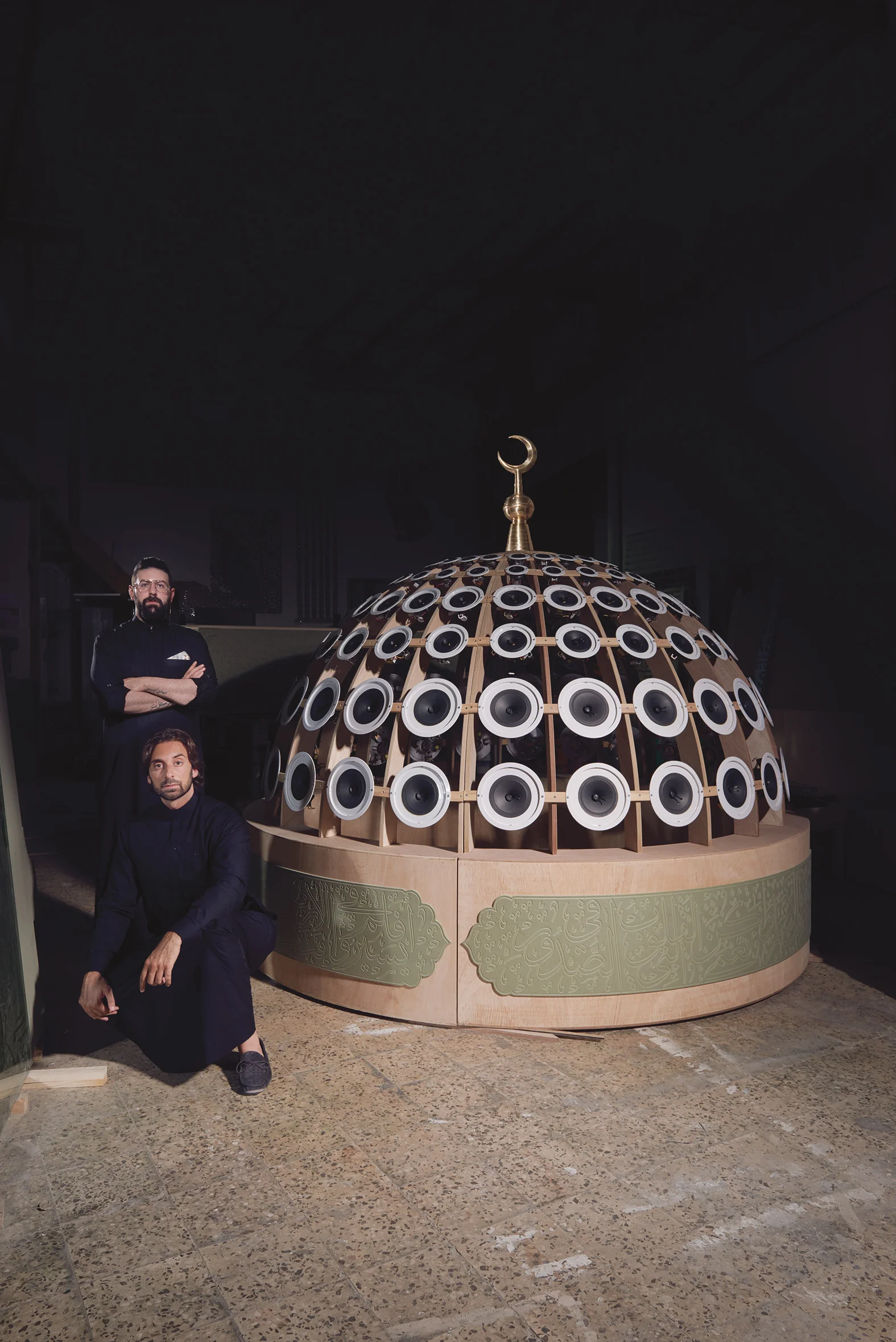 The Holy Decibel Speakers on wooden dome 270cm circumference x 259cm height 2018 Edition 1/1