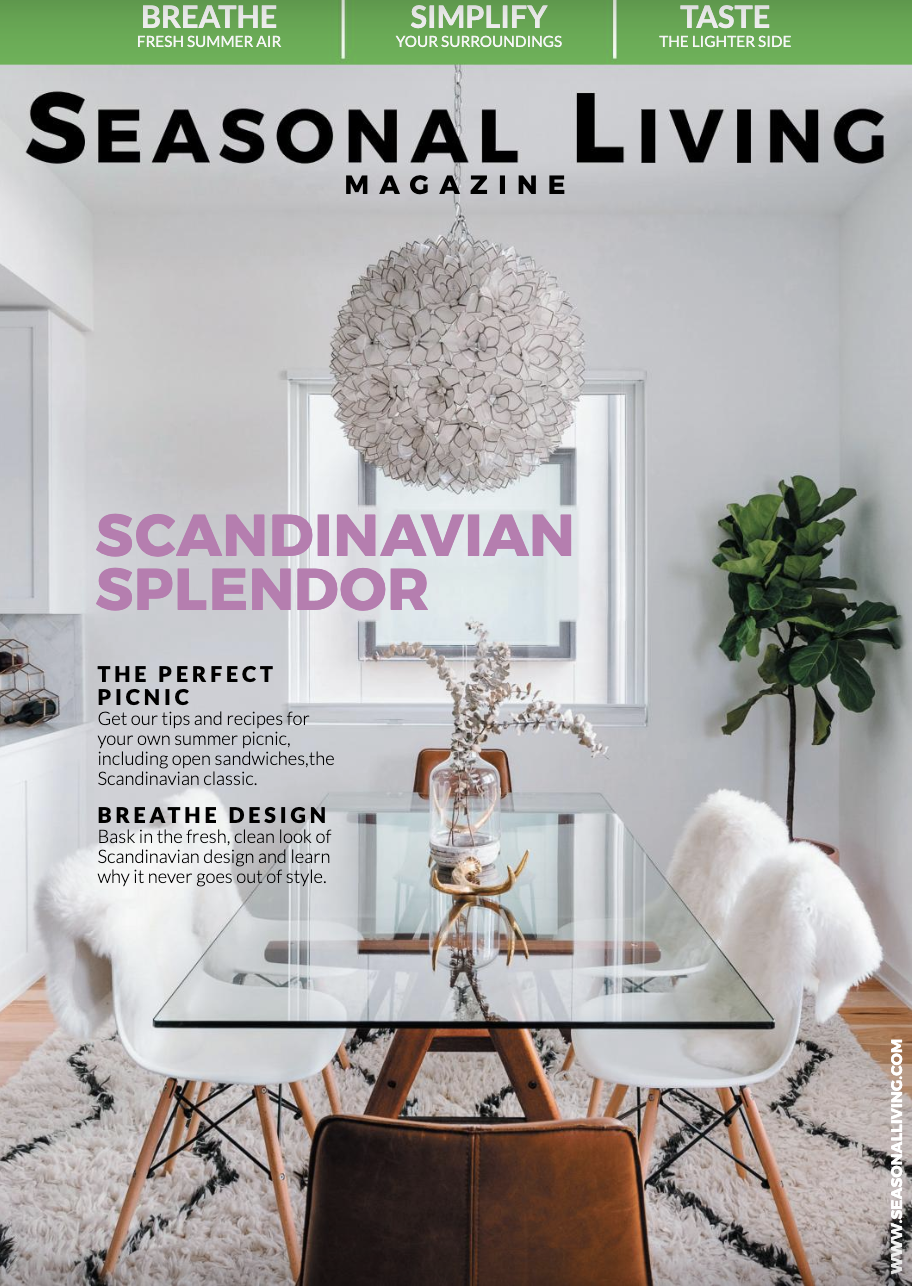 Breathe Design Studio featured on the Cover of Seasonal Living Magazine, Scandinavian Issue, Summer 2019